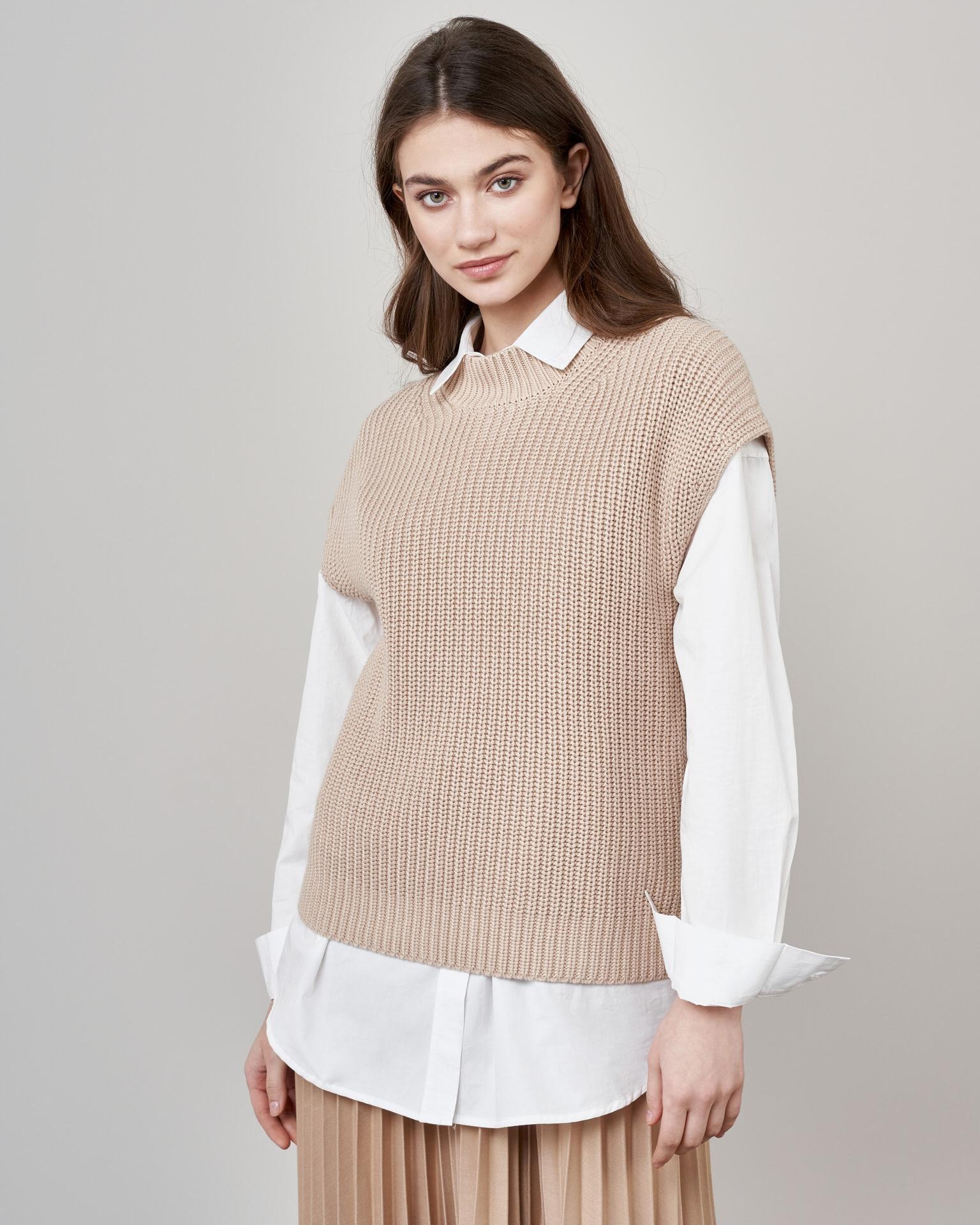 Sleeveless jumper, Beige — photo 5