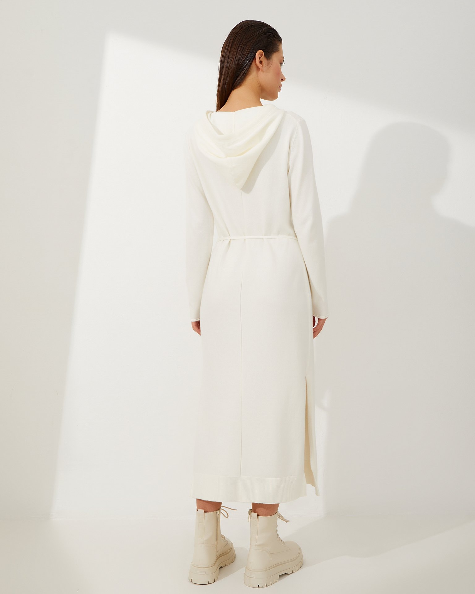 Hooded midi dress, Milk — photo 3
