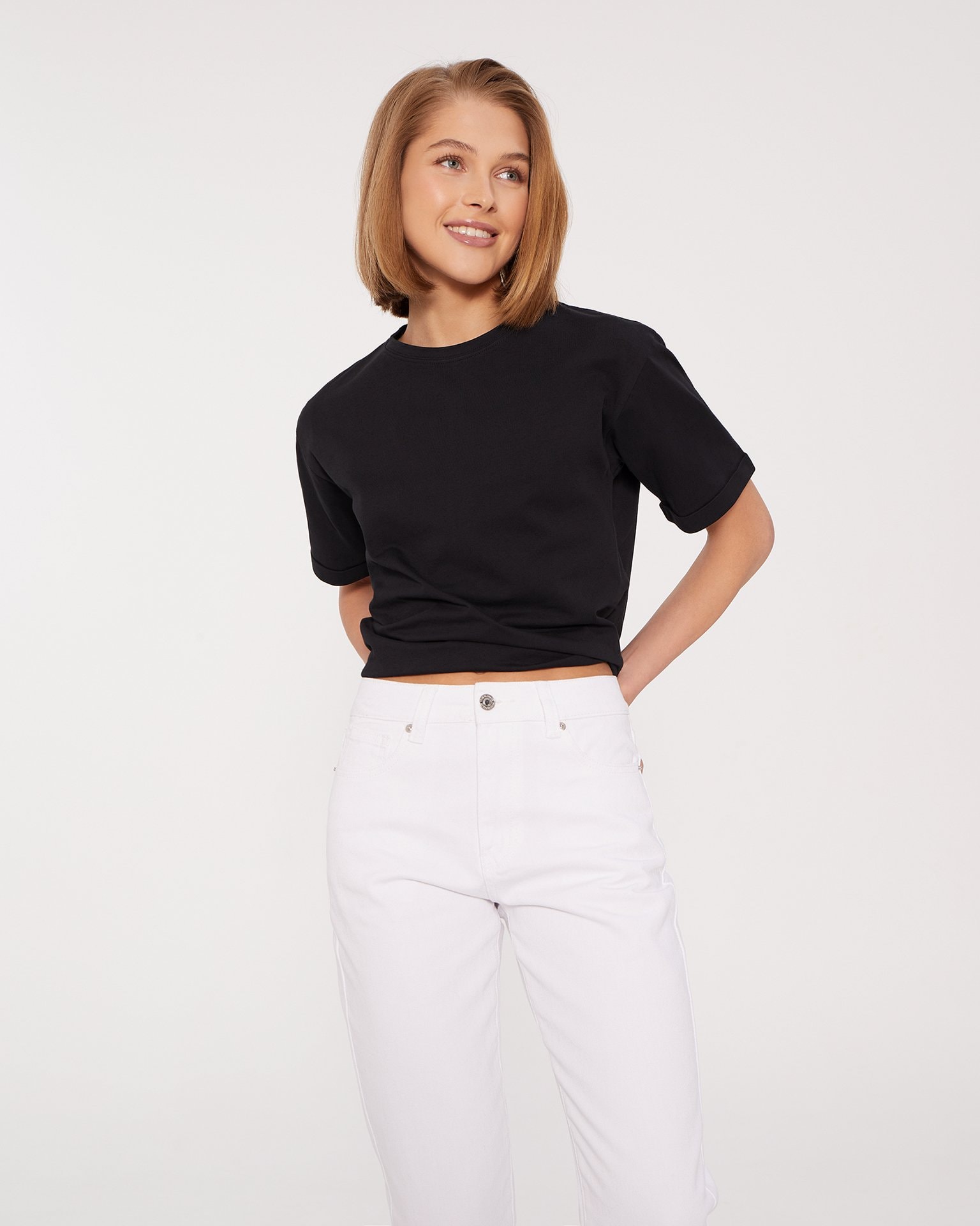White mom jeans, White — photo 2