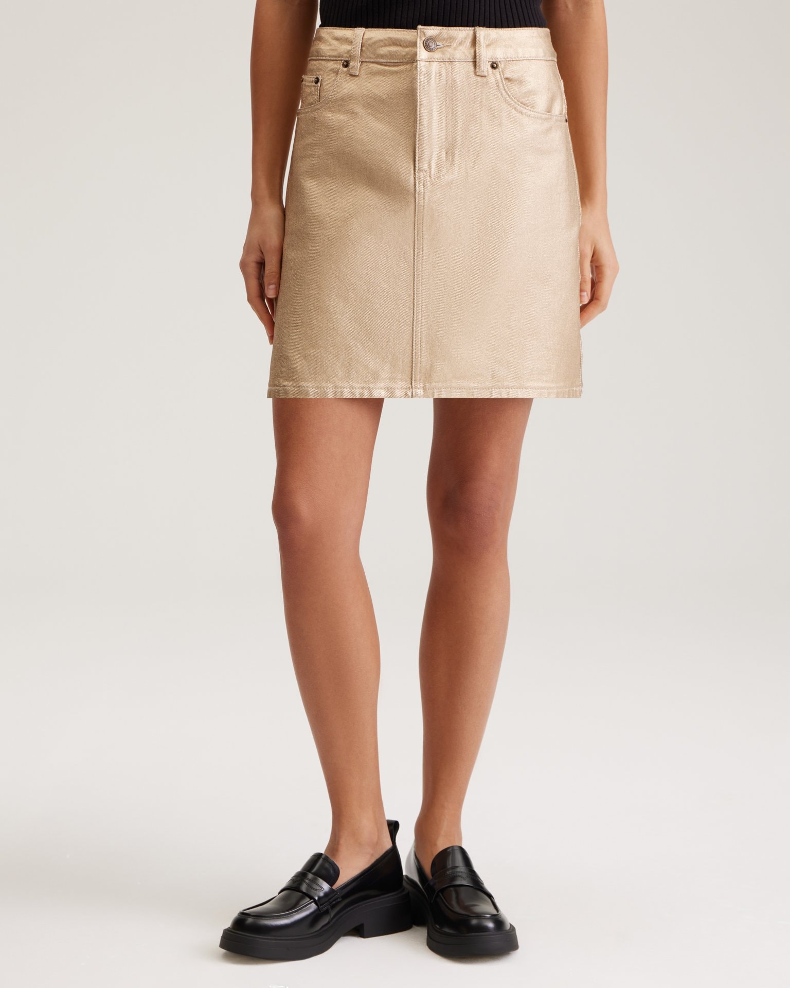 Skirt with a metallic effect, Golden — photo 5