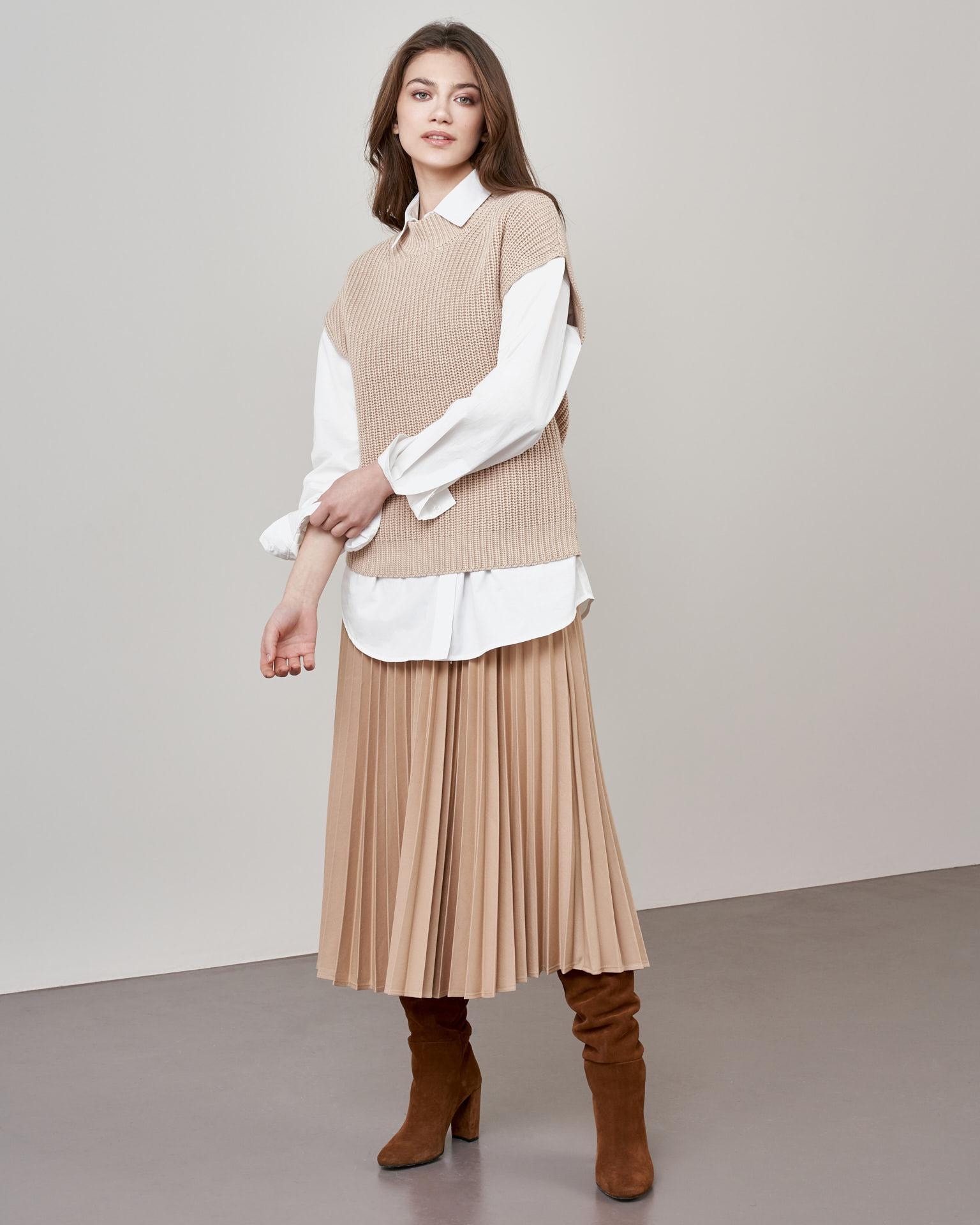 Sleeveless jumper, Beige — photo 3