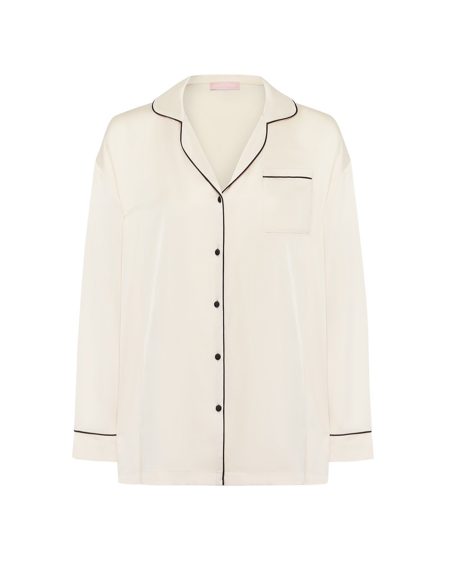 A pyjama-style shirt, Cream — photo 7