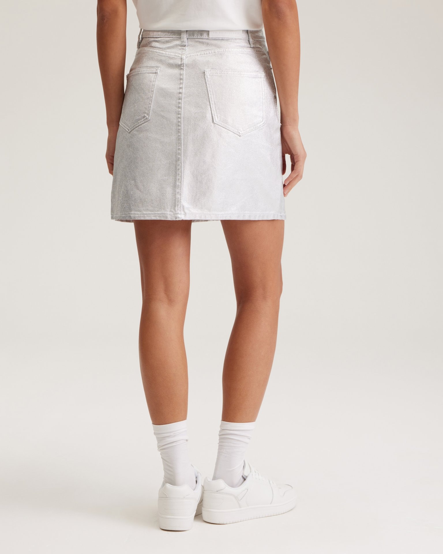 Skirt with a metallic effect, Silver — photo 6