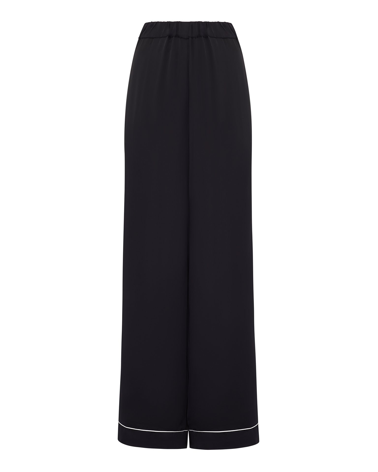 Wide-Leg Viscose Trousers, Black — photo 7
