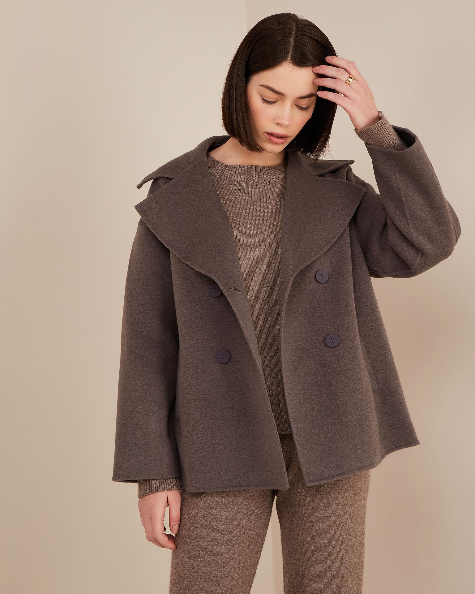 Relaxed-fit coat, Grey — photo 5