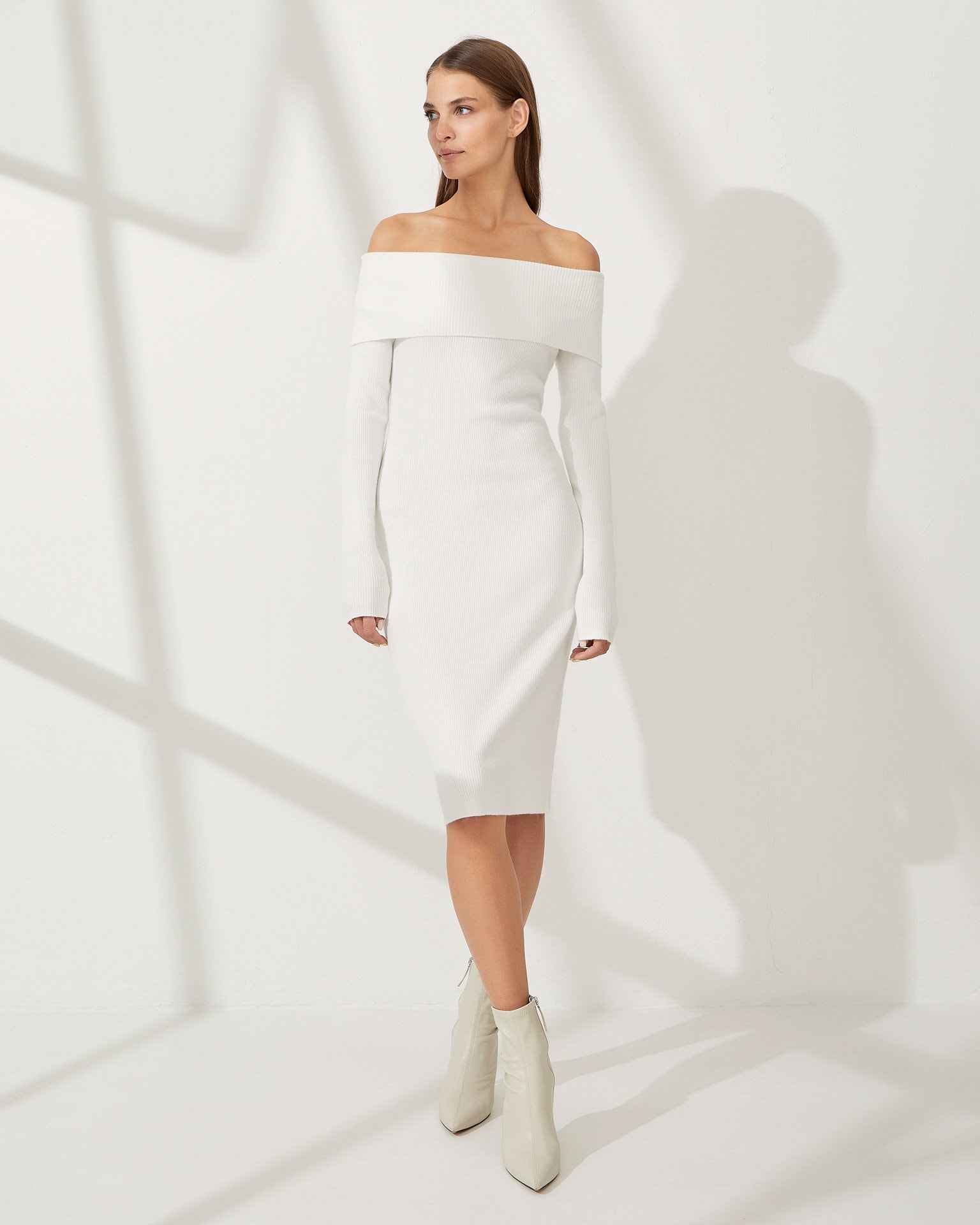 White fitted dress, White