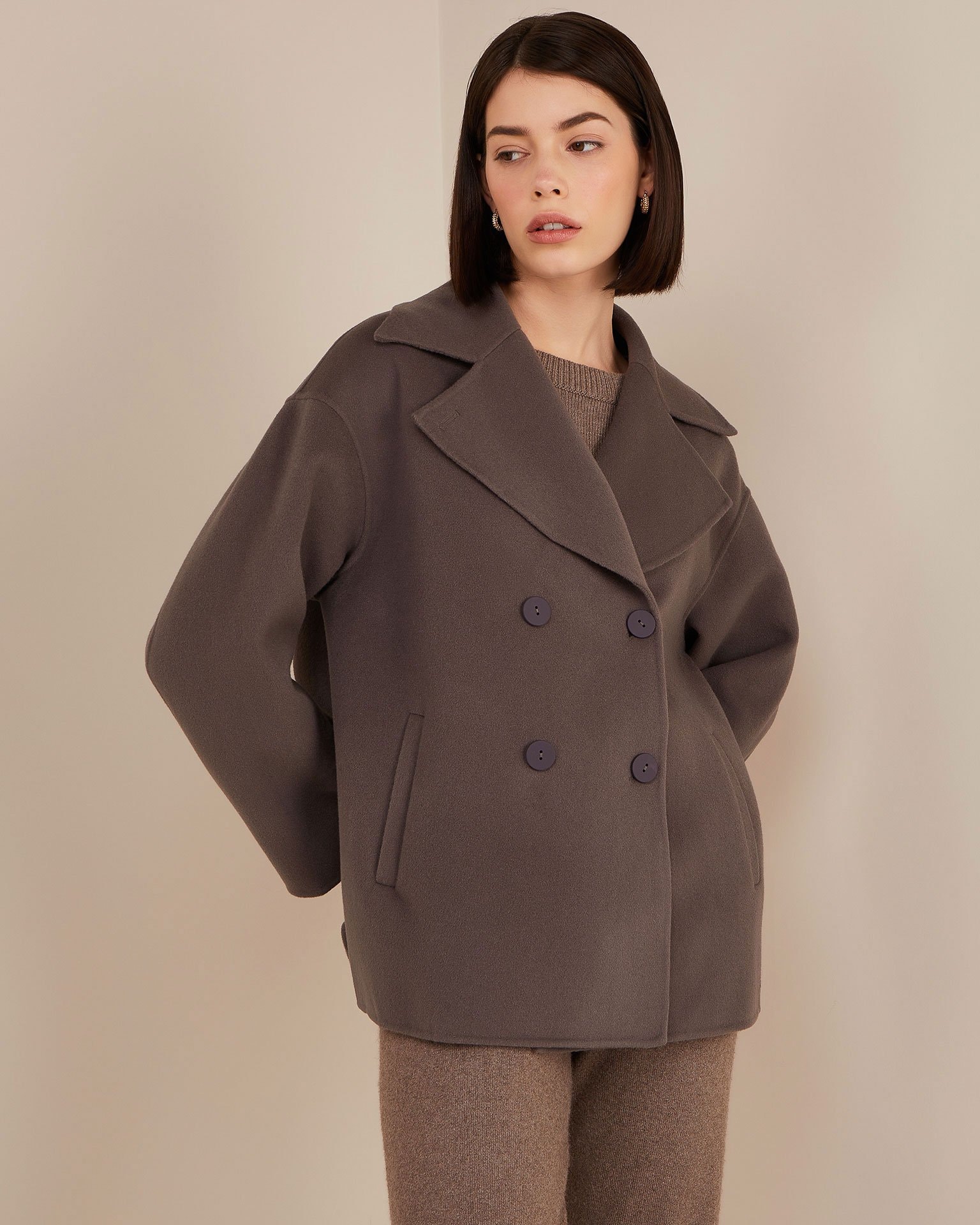Relaxed-fit coat, Grey — photo 2