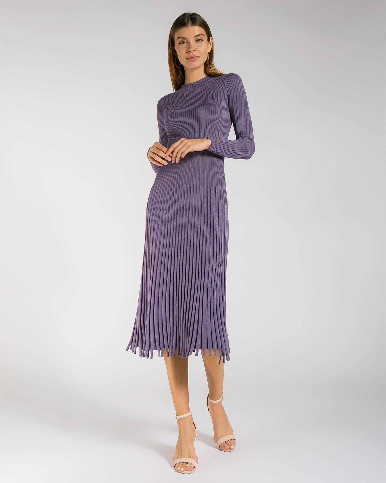 Sleeved minimalist dress, Lilac