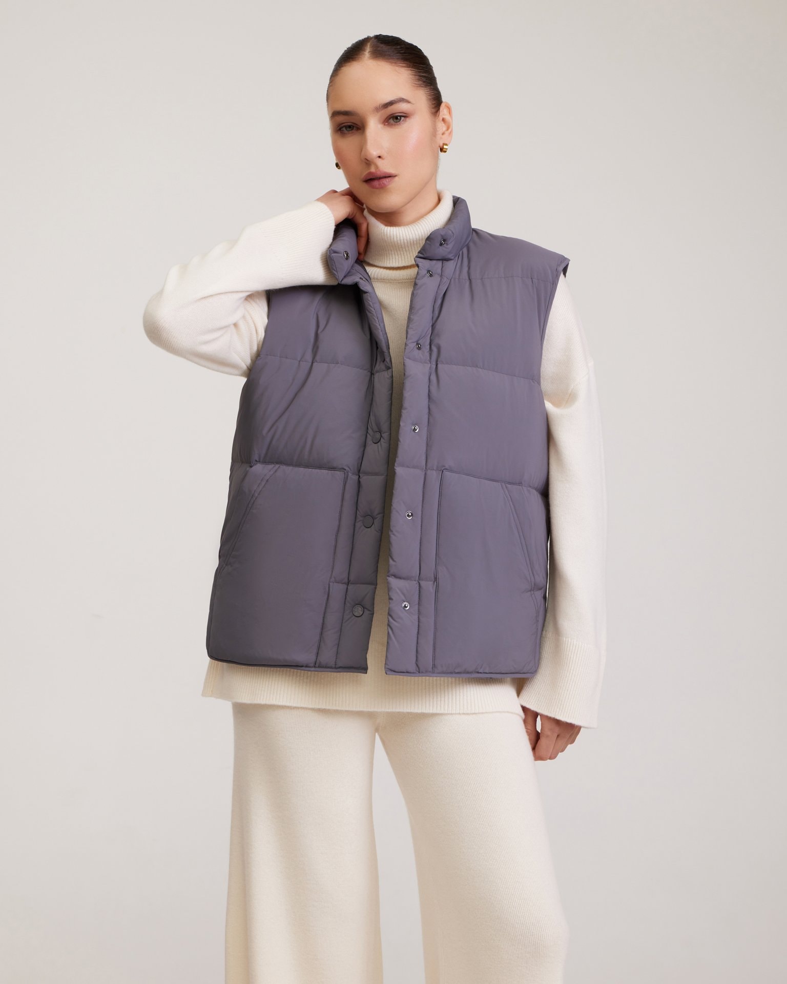 Down Gilet, Grey — photo 5