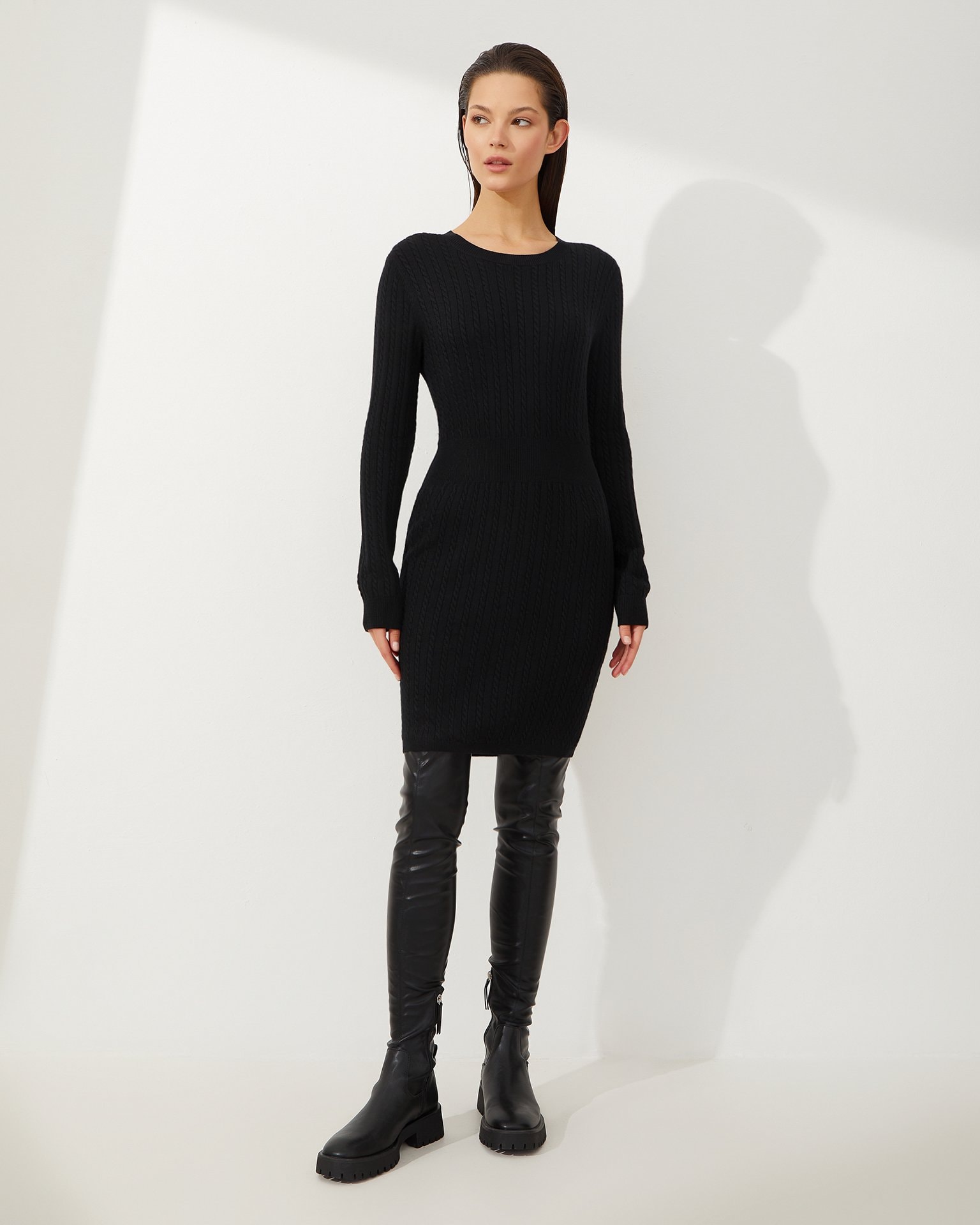 Form-fitting black dress, Black — photo 2