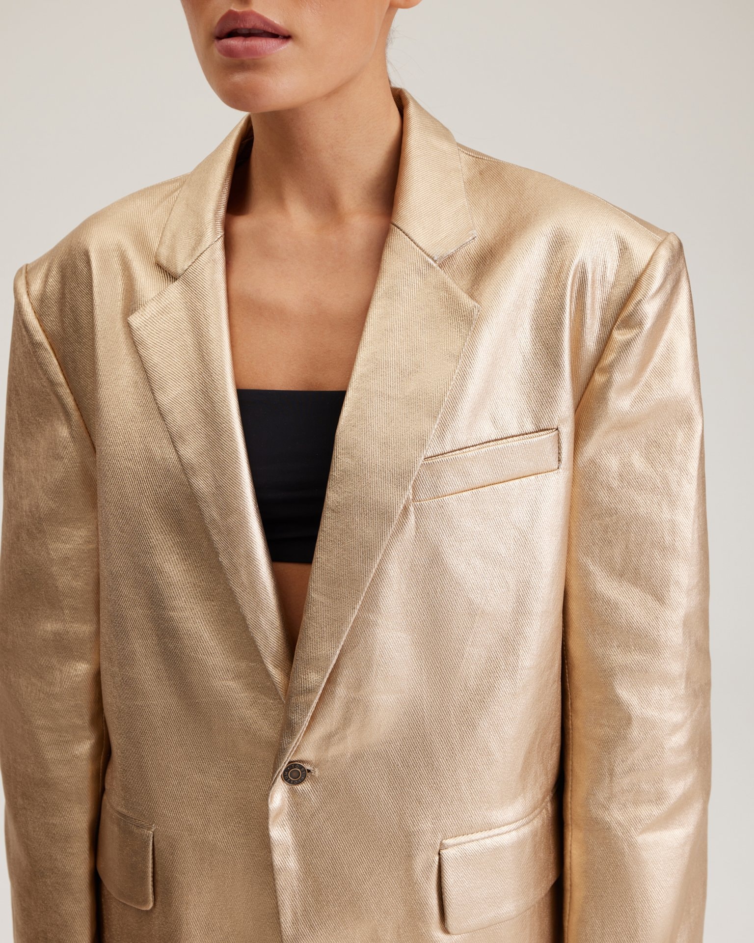 Jacket with a Metallic Effect, Golden — photo 8