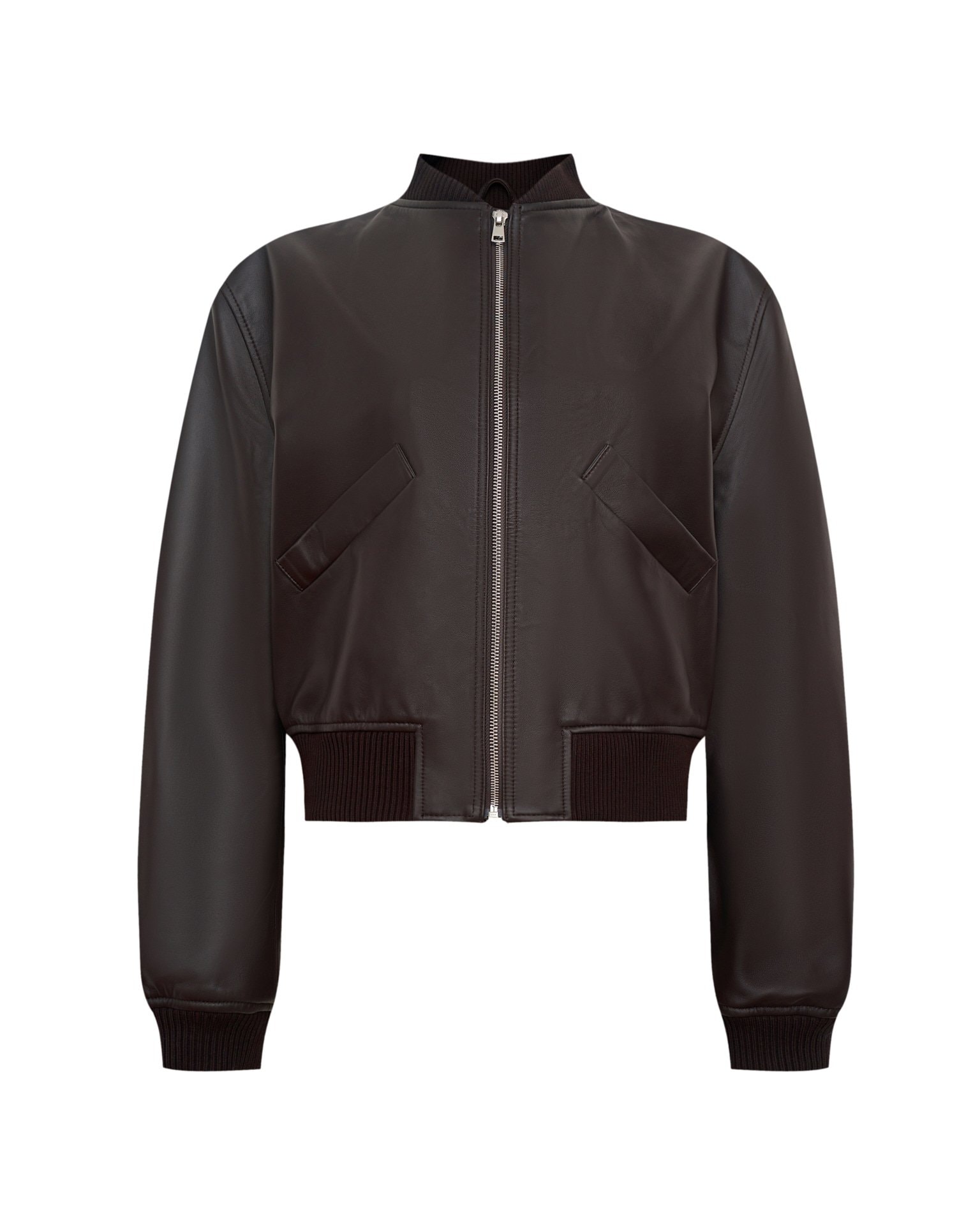 A chocolate leather bomber jacket, Brown — photo 10