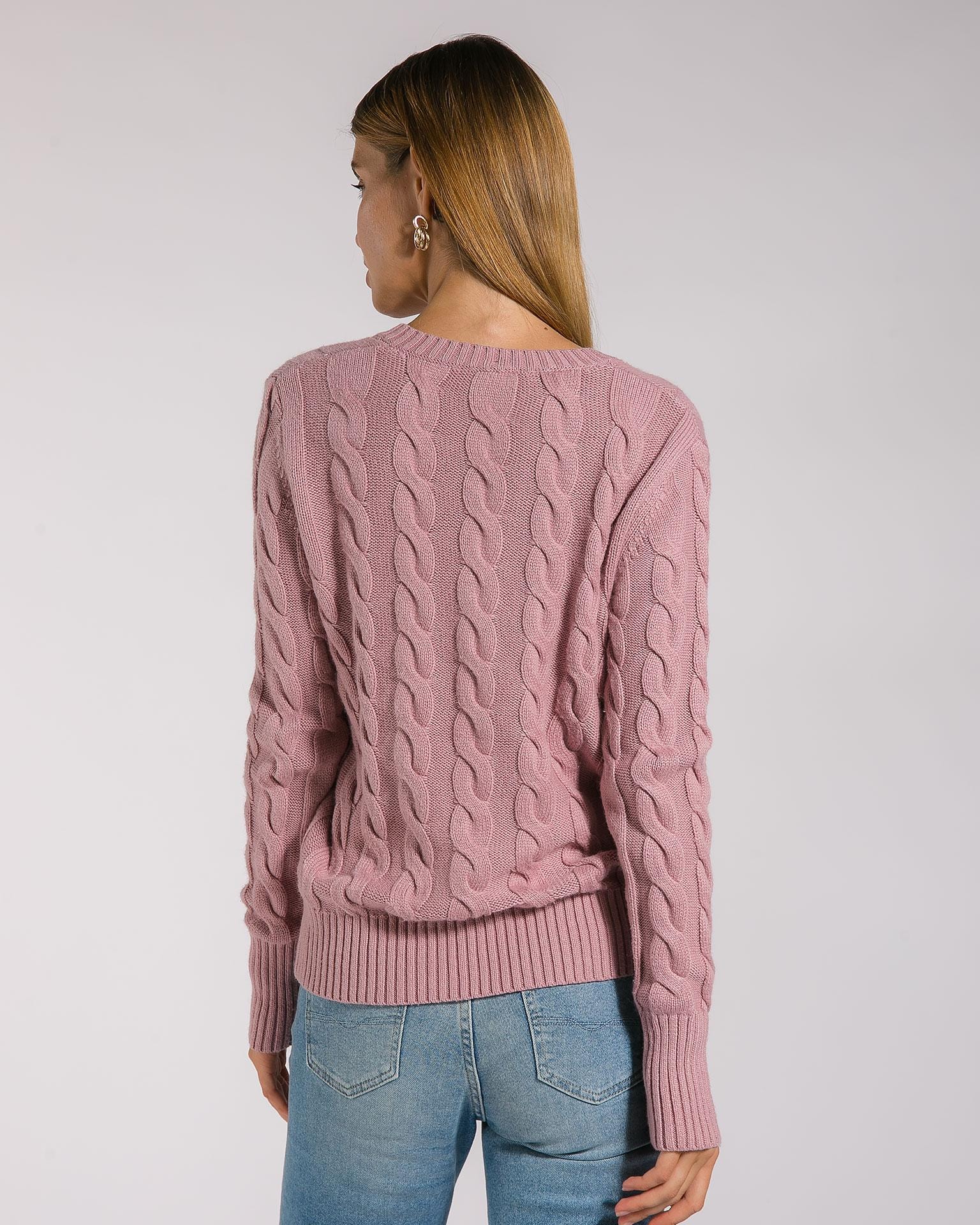 Jumper with a Cable Knit Pattern, Pink — photo 4