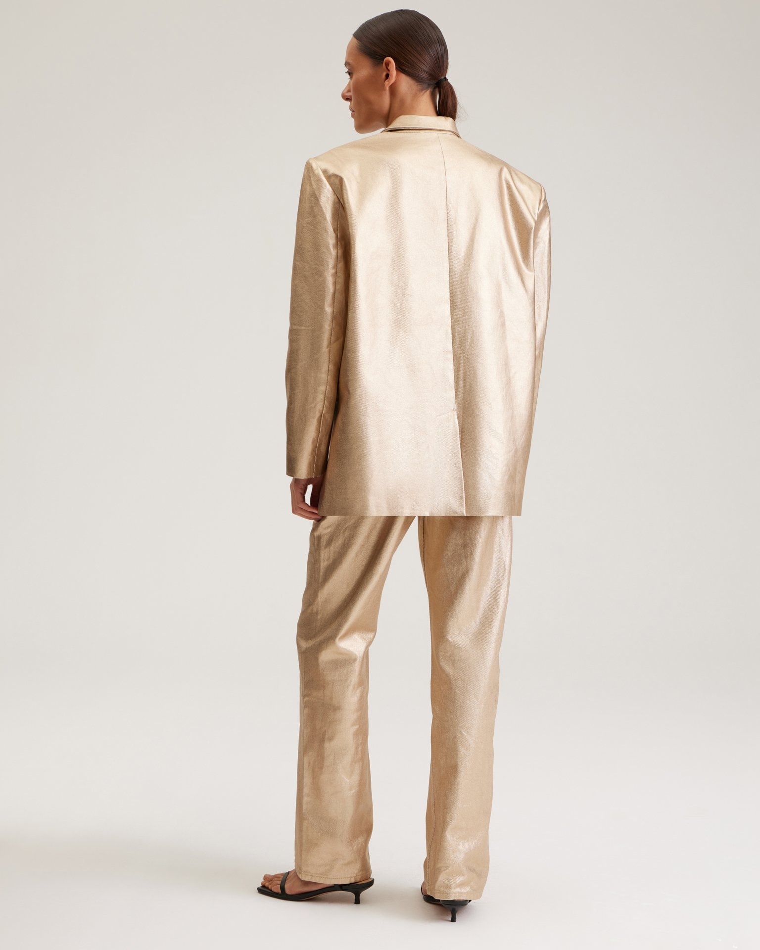 Jacket with a Metallic Effect, Golden — photo 4