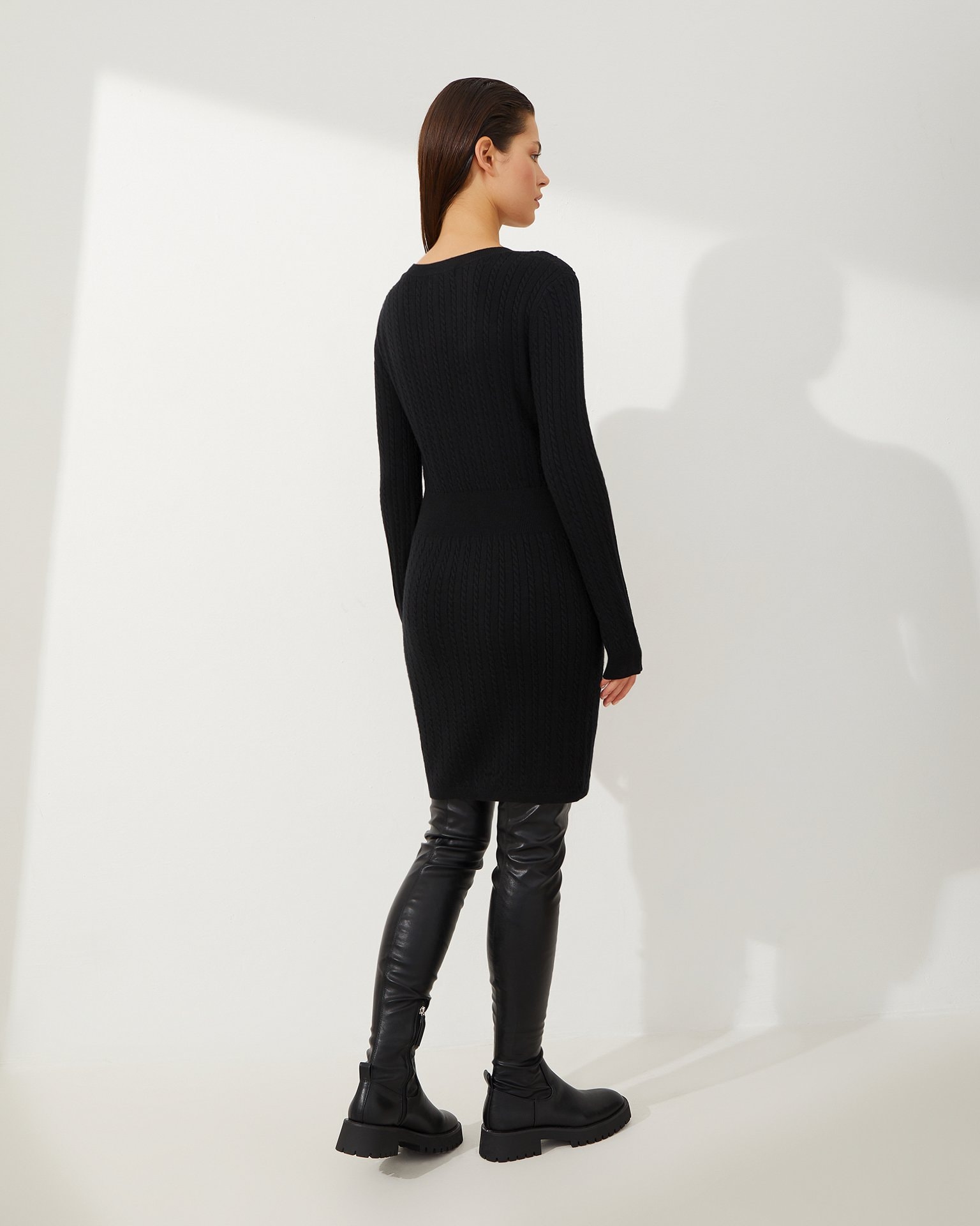 Form-fitting black dress, Black — photo 3