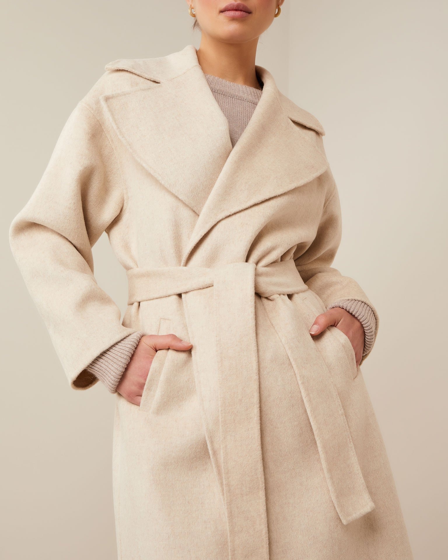 Wrap coat, Beige — photo 6