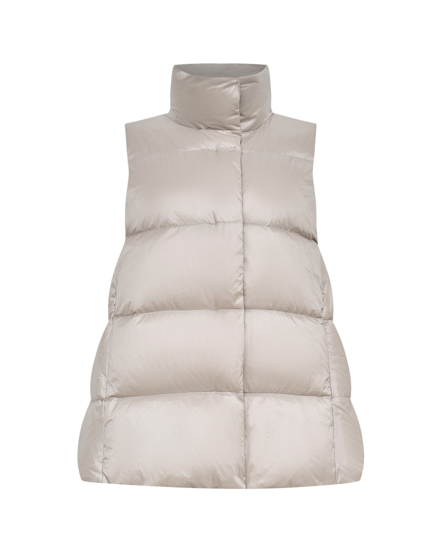 Insulated waistcoat with a stand-up collar, Beige — photo 10