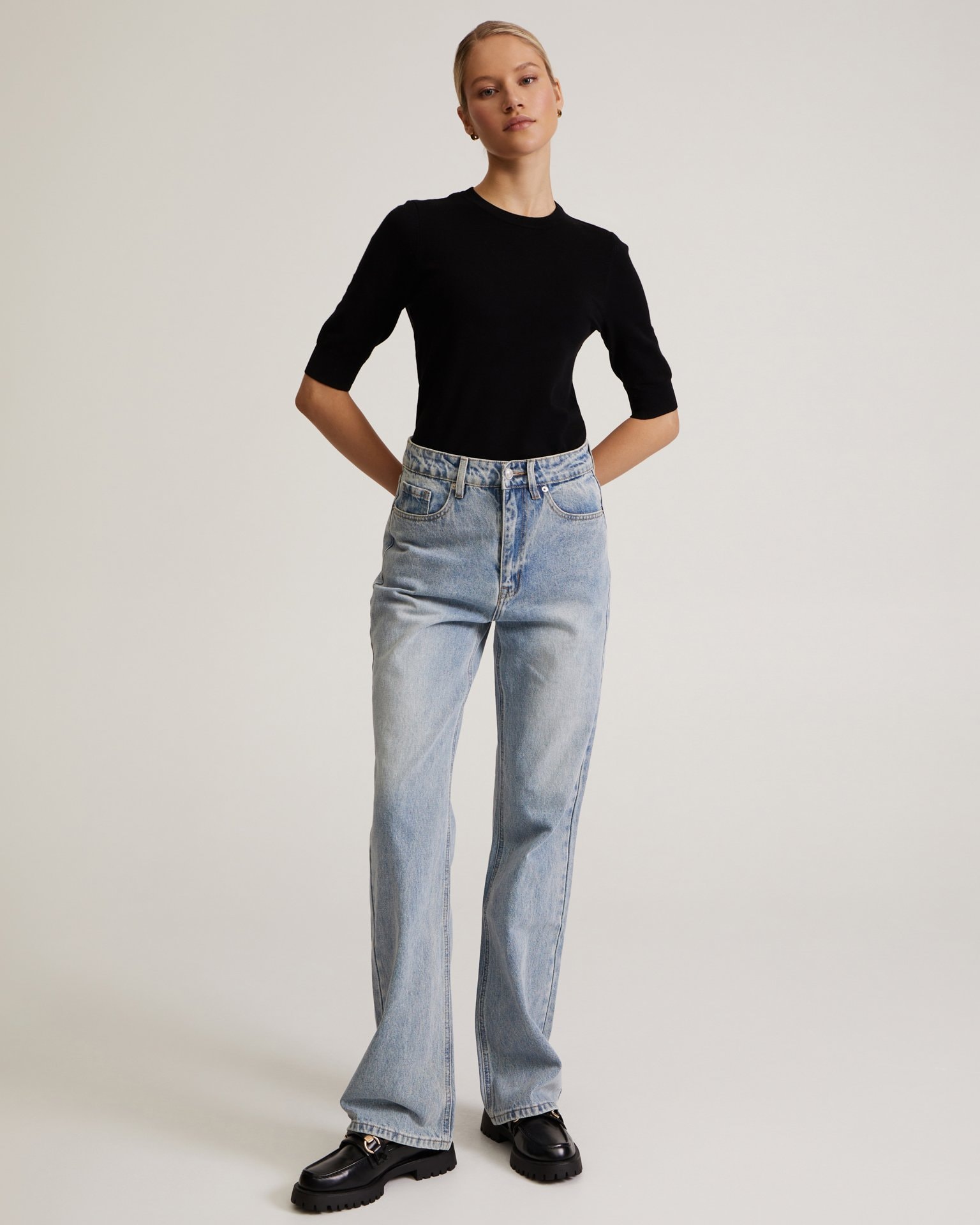 Distressed jeans, Sky blue — photo 2