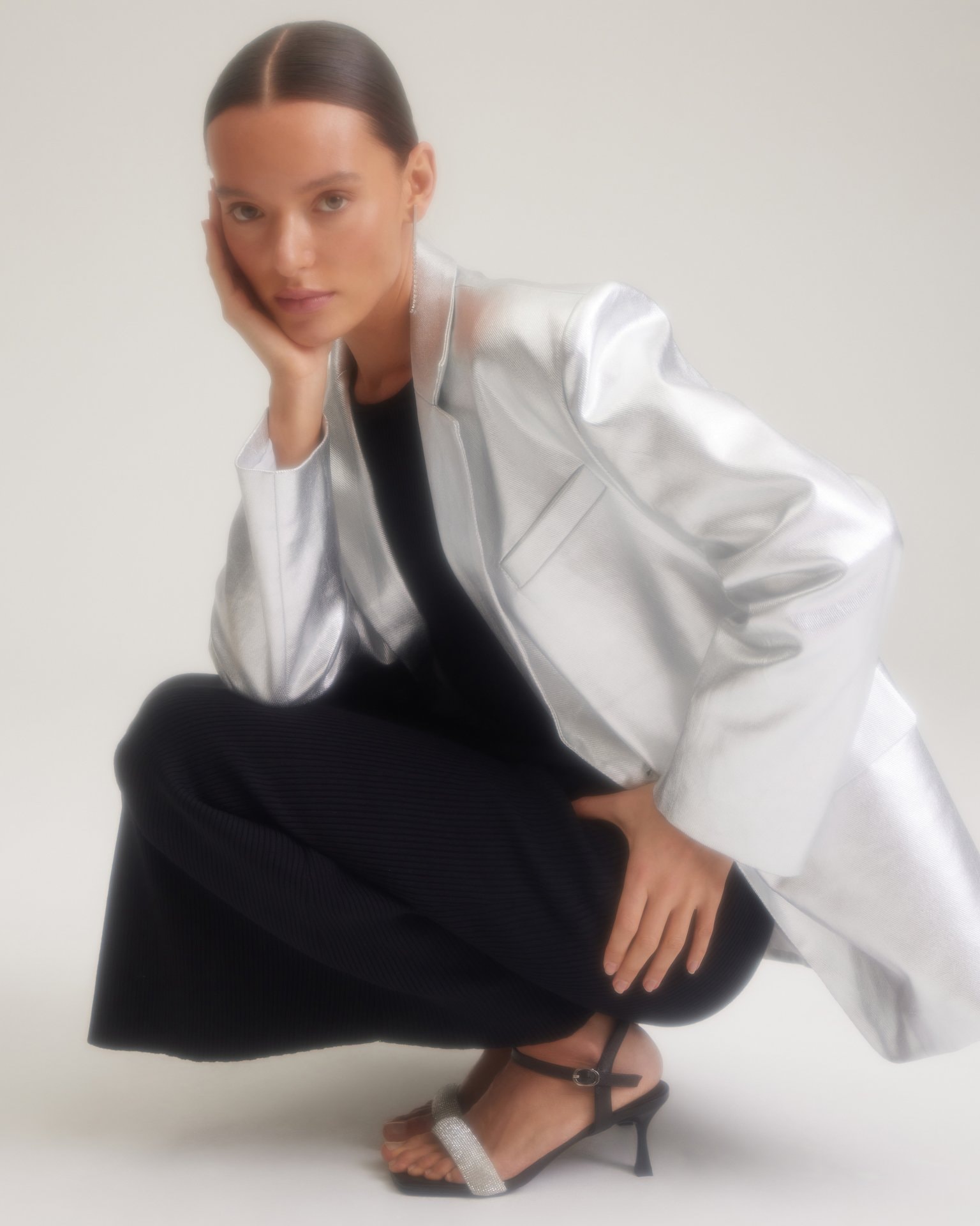 Metallic-effect jacket, Silver — photo 3
