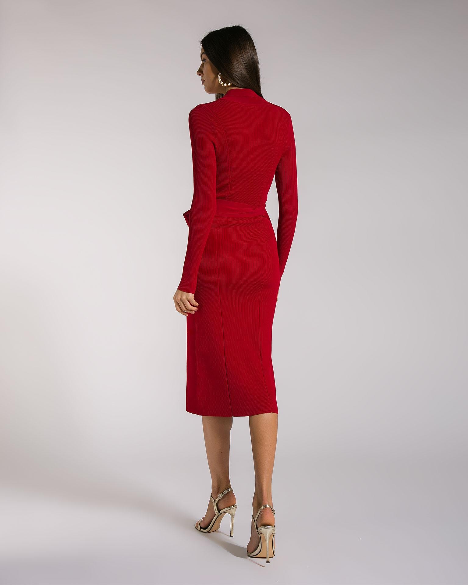 Midi dress in a rich burgundy tone, Burgundy — photo 5