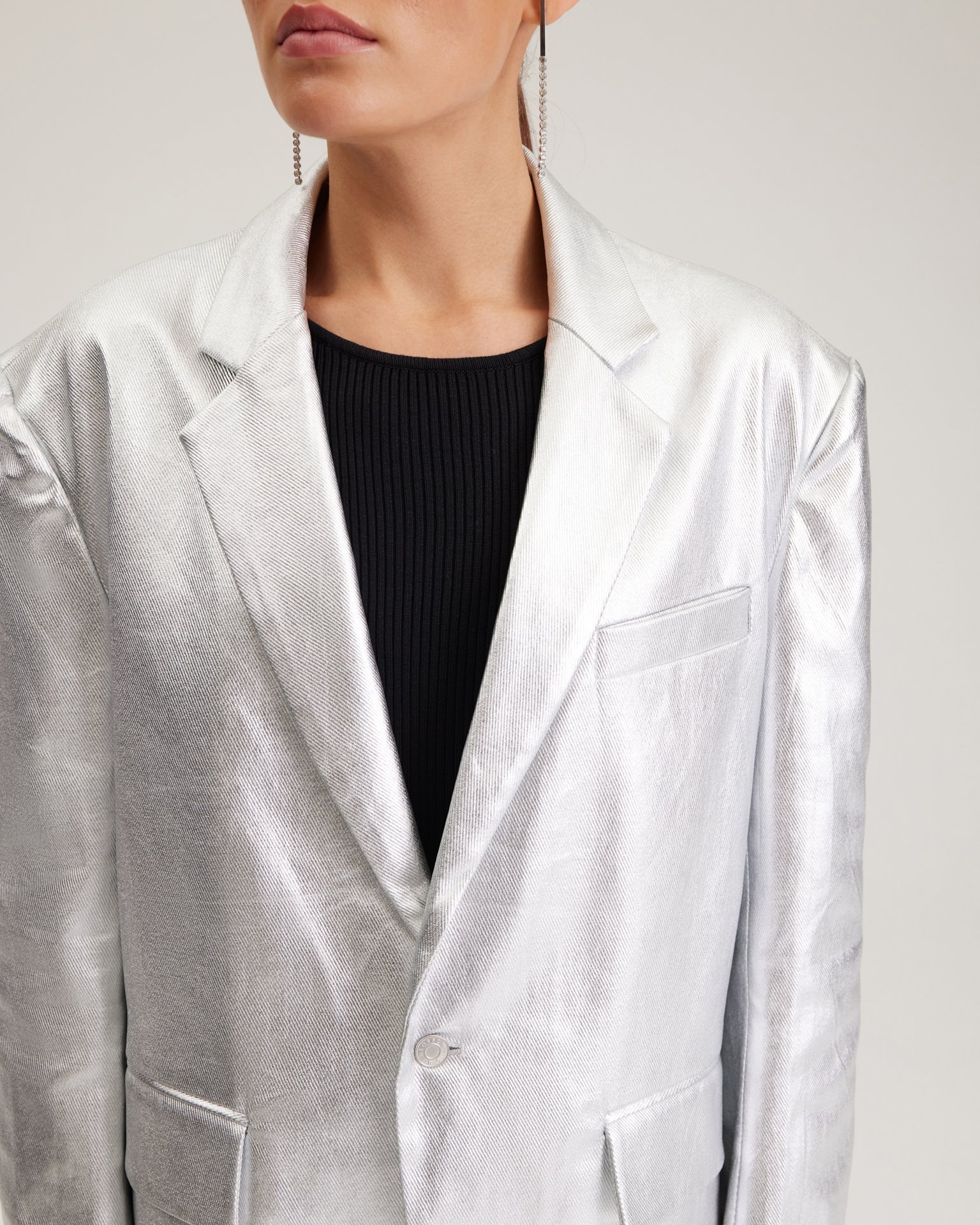 Metallic-effect jacket, Silver — photo 8