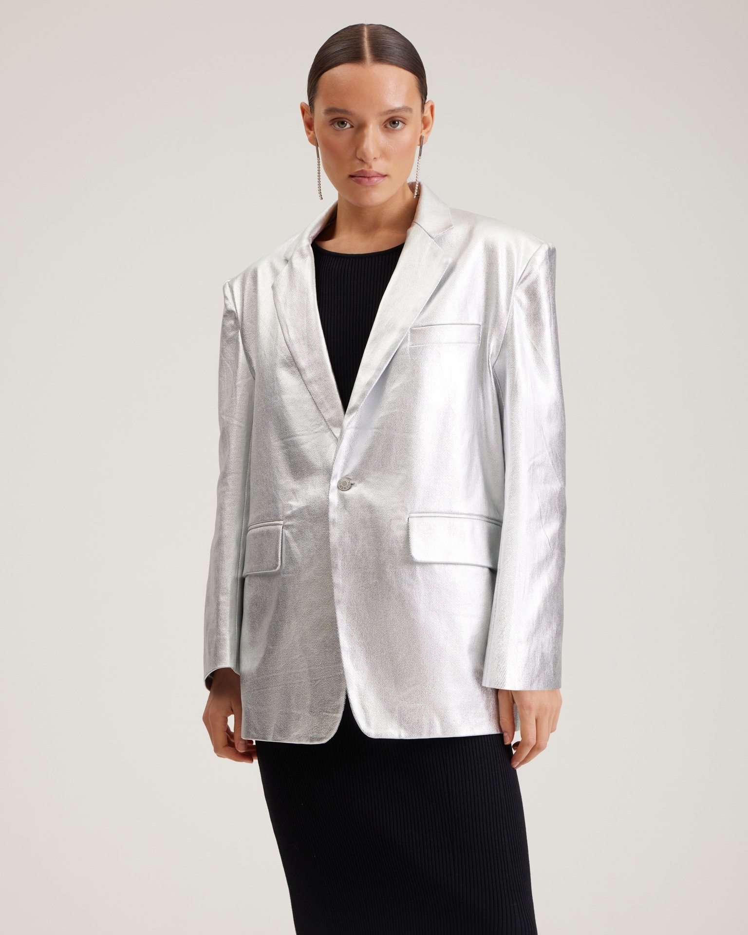 Metallic-effect jacket, Silver — photo 2