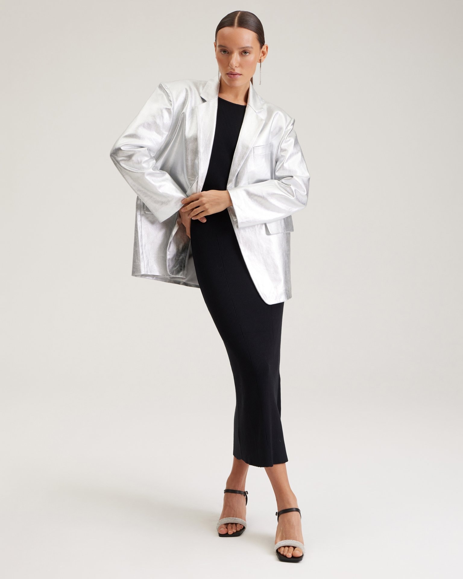 Metallic-effect jacket, Silver