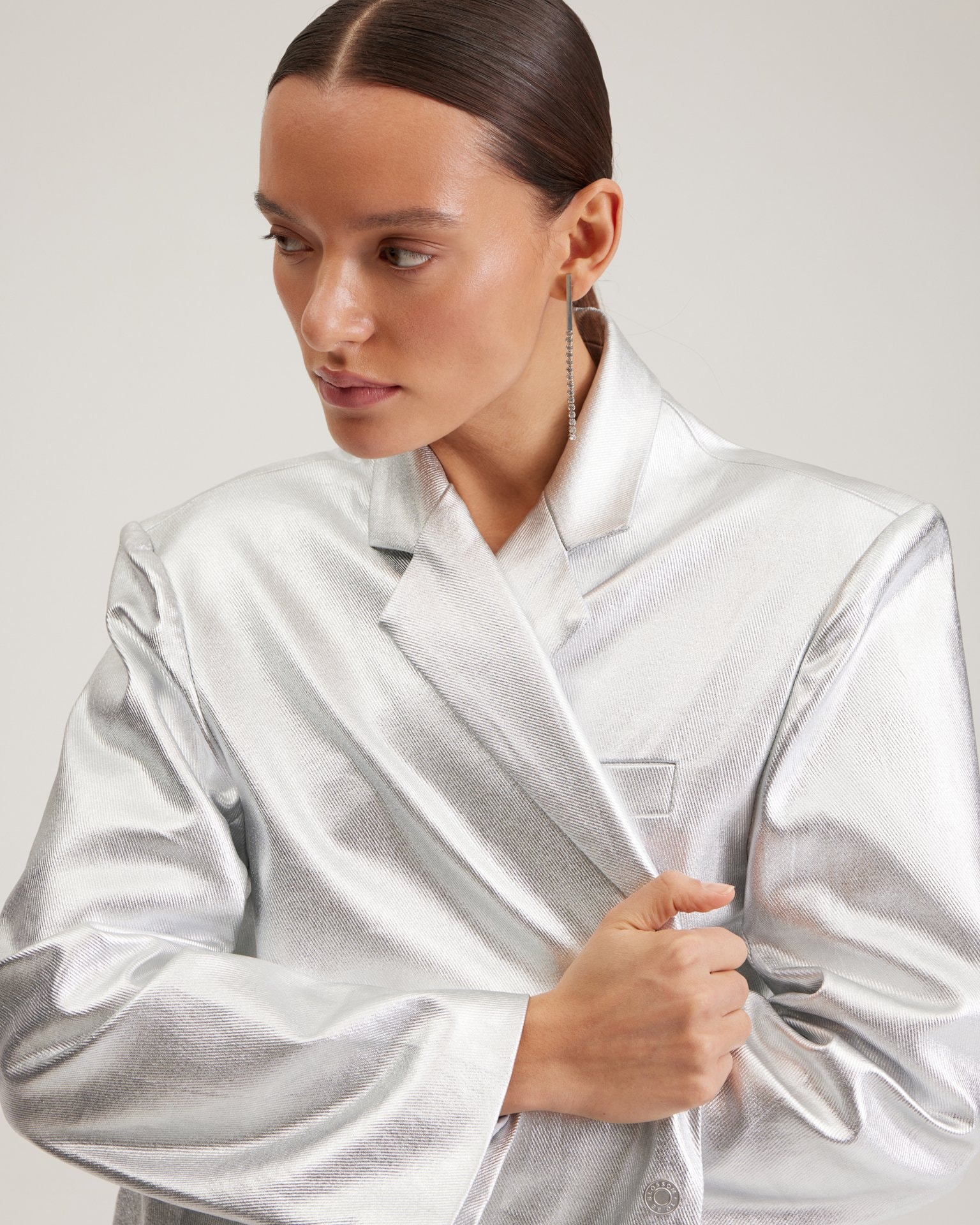 Metallic-effect jacket, Silver — photo 7
