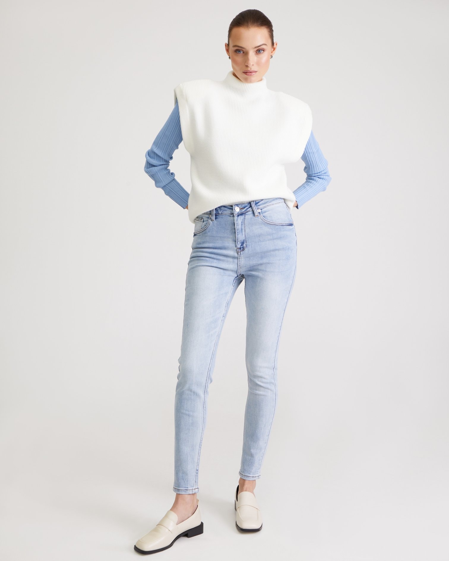 Light blue skinny jeans, Grey-Blue