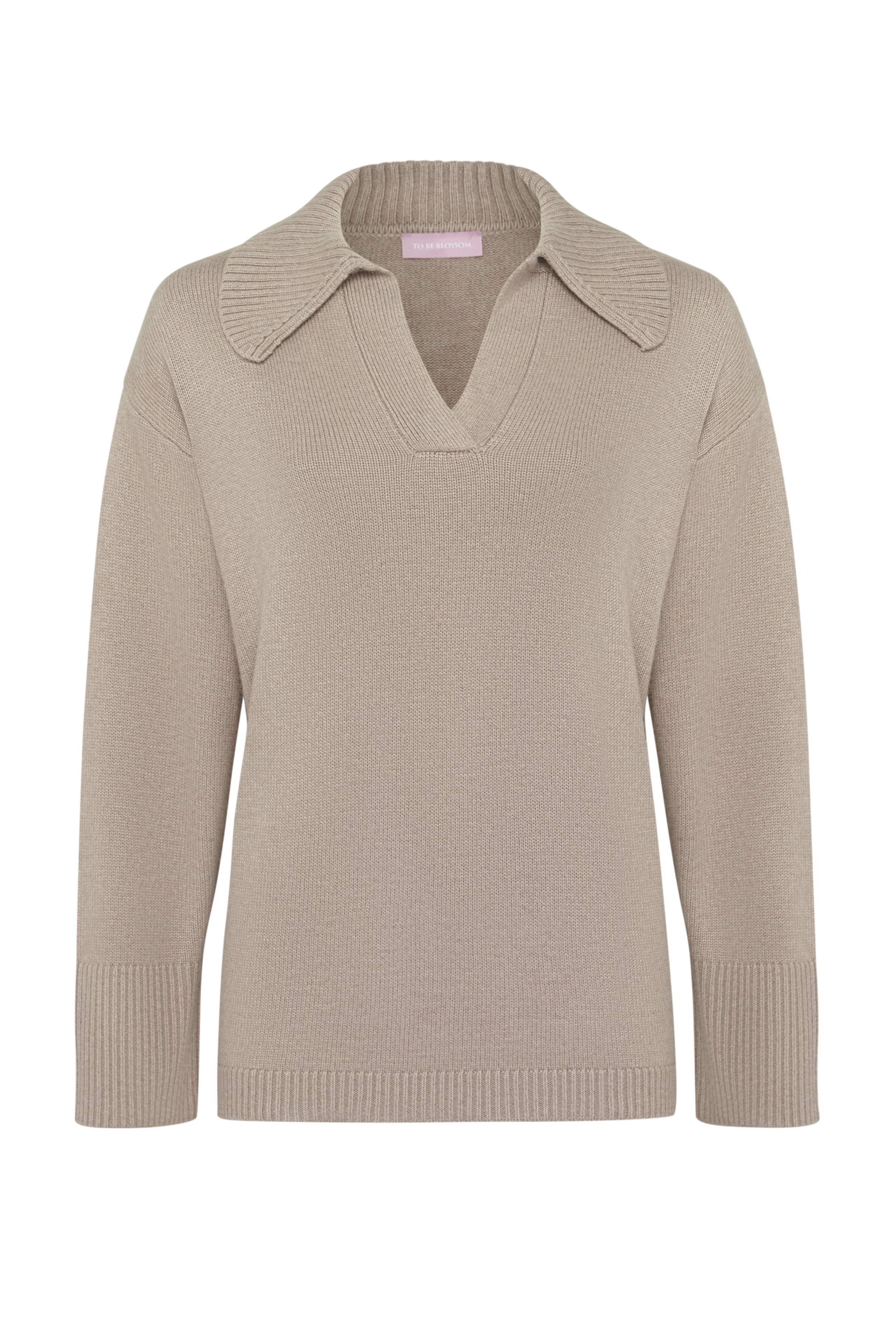 Jumper with a shirt collar, Brown — photo 6