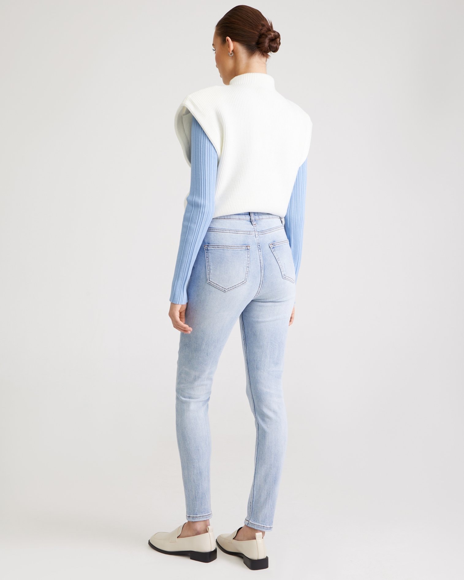 Light blue skinny jeans, Grey-Blue — photo 3