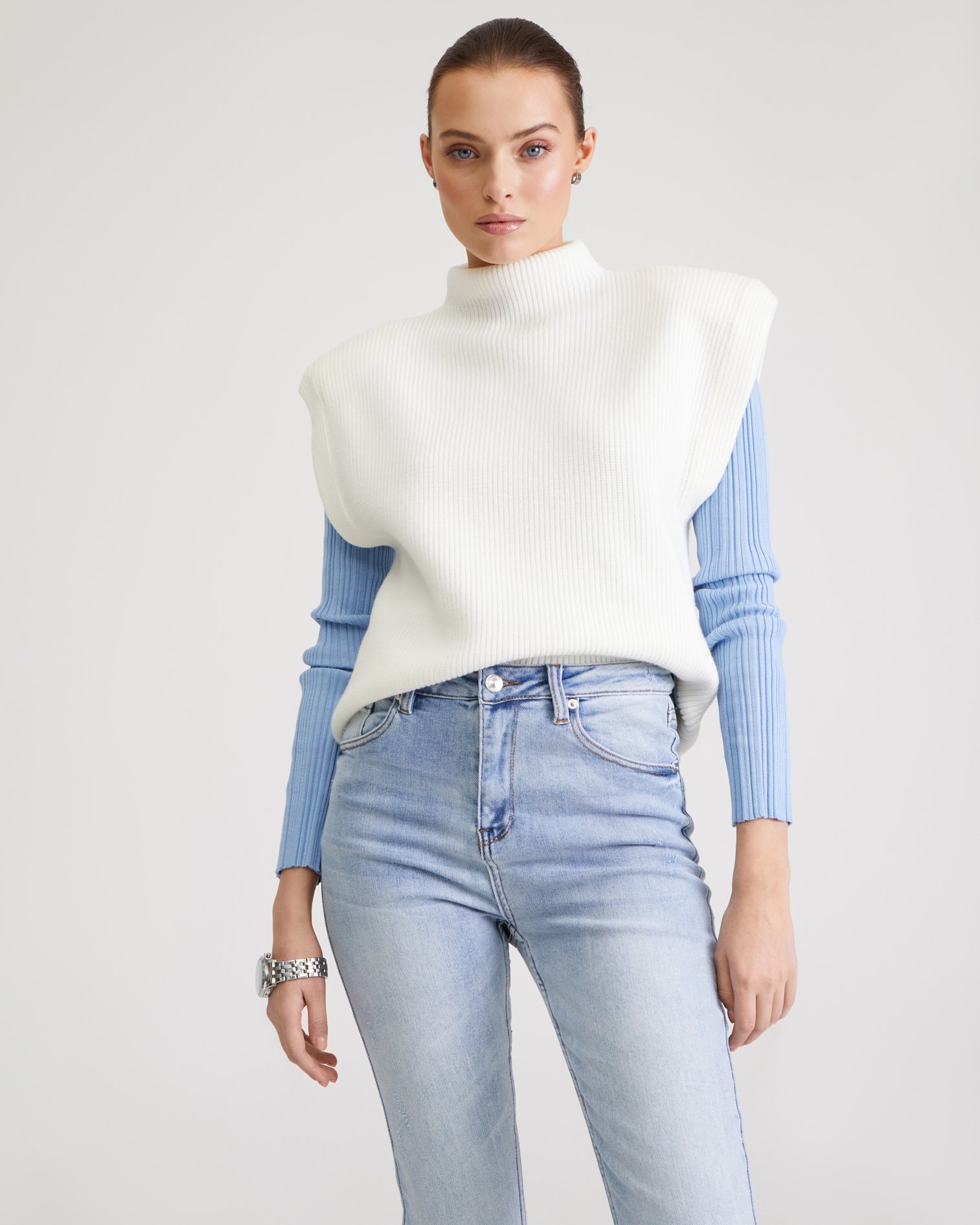 Light blue skinny jeans, Grey-Blue — photo 2