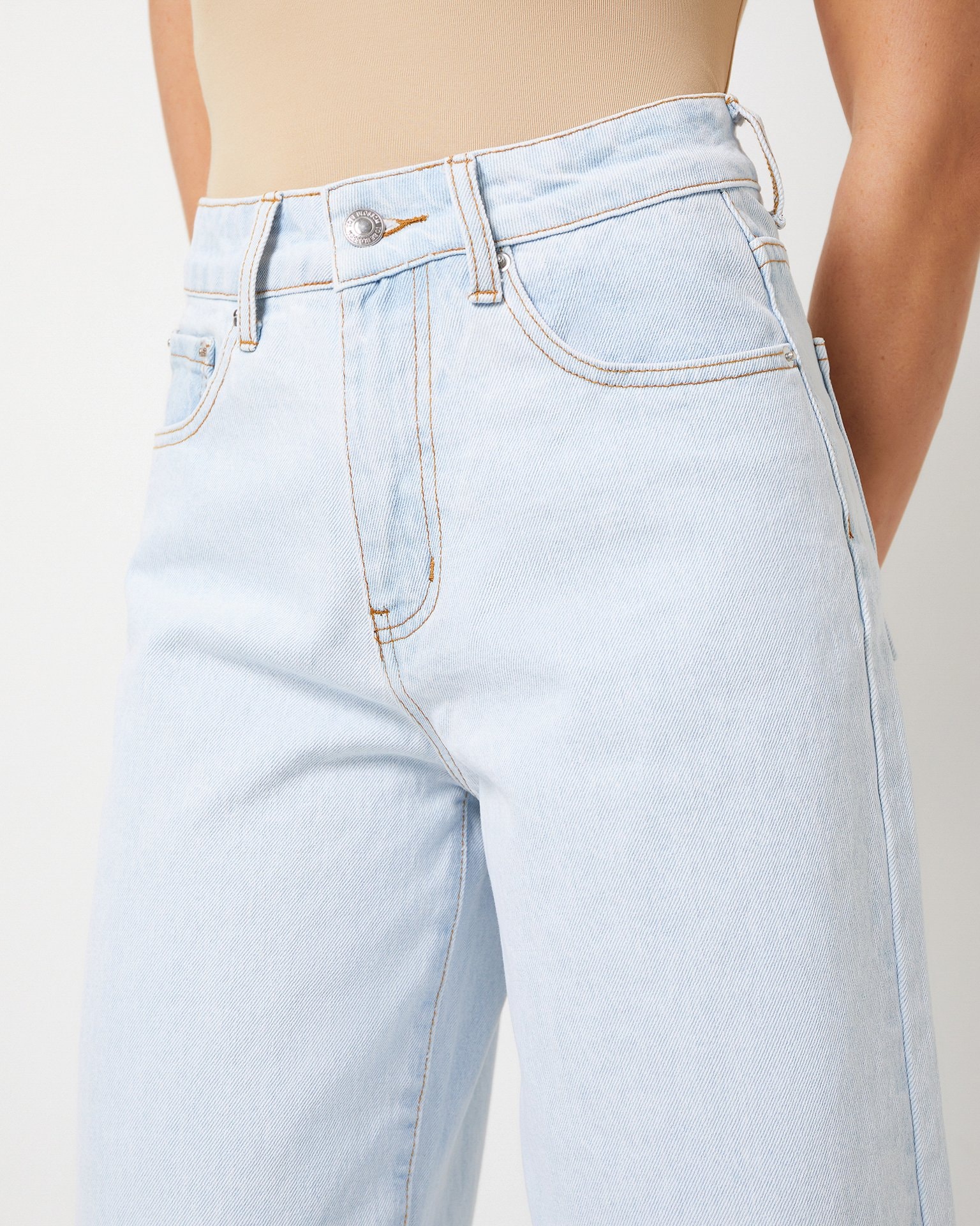 Jeans with a belt, Light Blue — photo 7