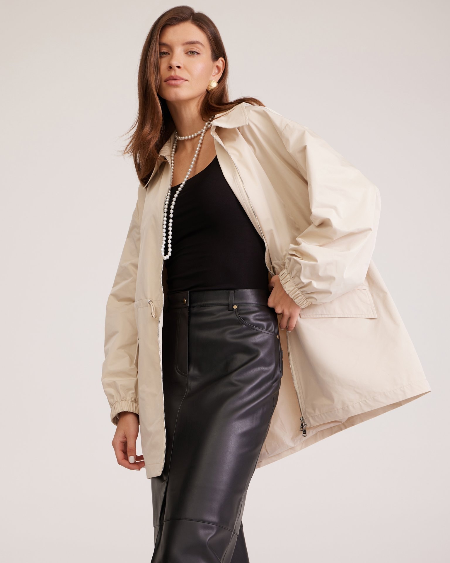 Cream trench coat, Beige — photo 11
