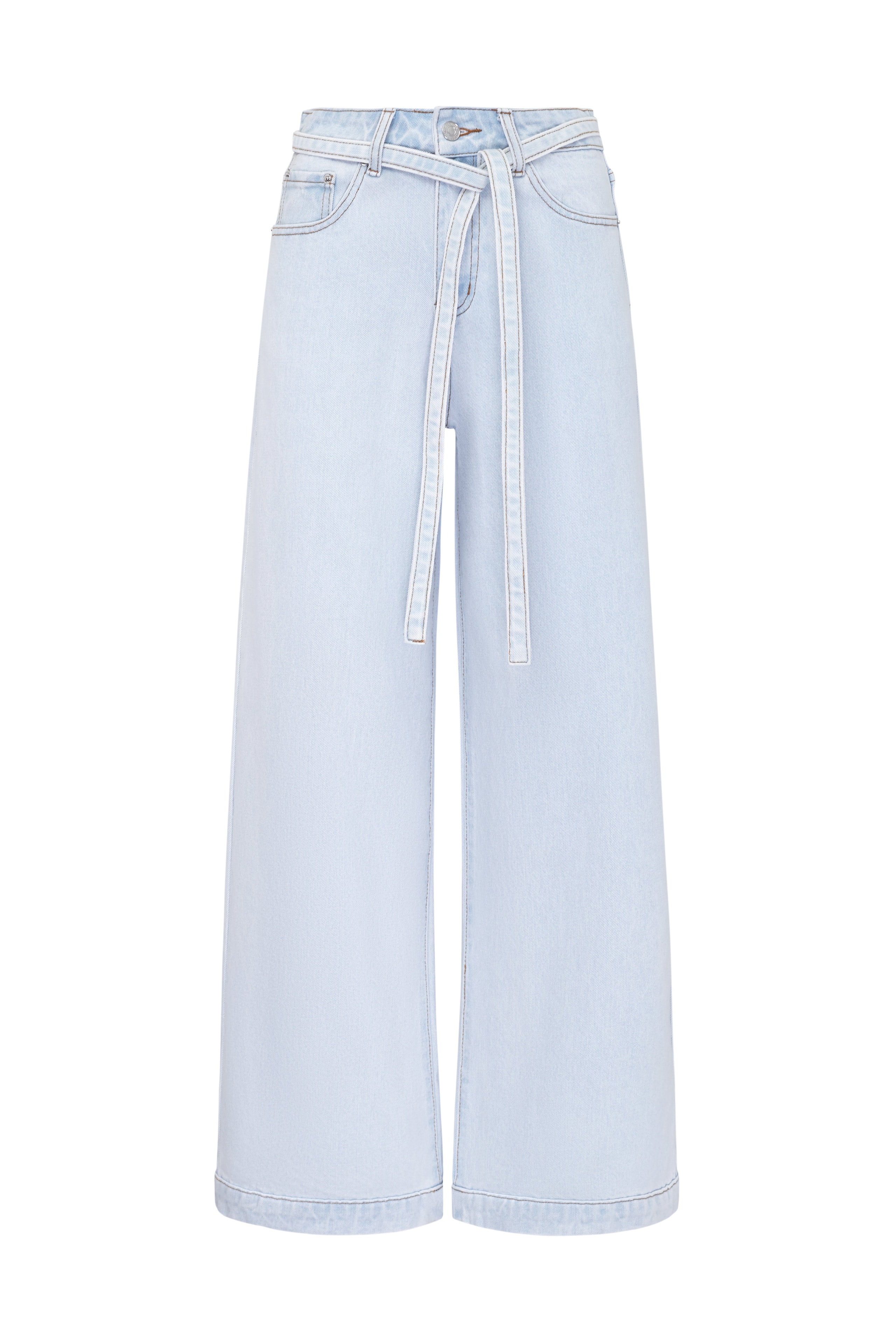 Jeans with a belt, Light Blue — photo 9