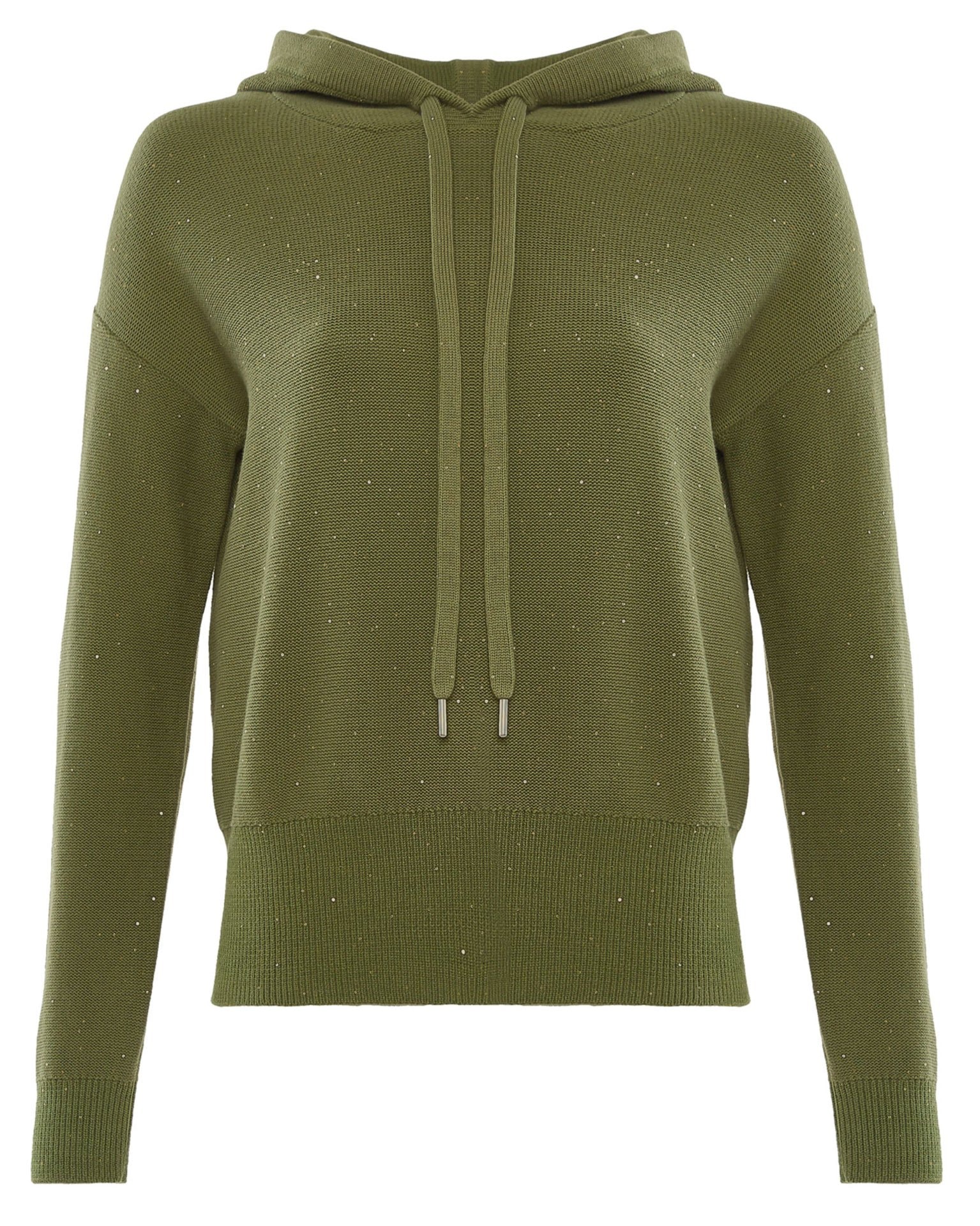 Knitted sequin hoodie, Green — photo 6