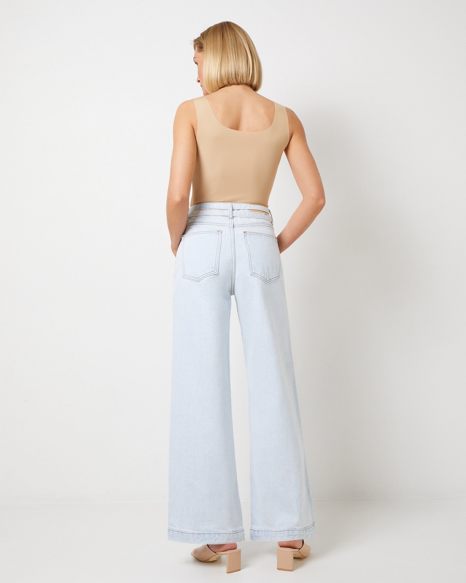 Jeans with a belt, Light Blue — photo 3