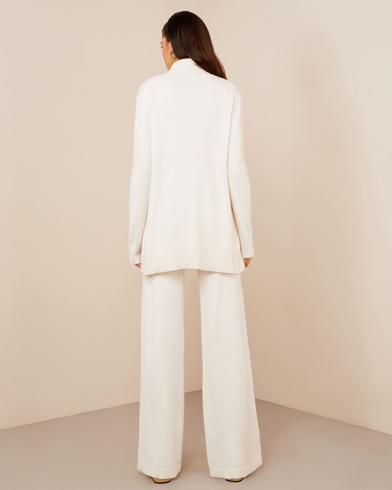Trouser suit made from cashmere yarn, White — photo 3