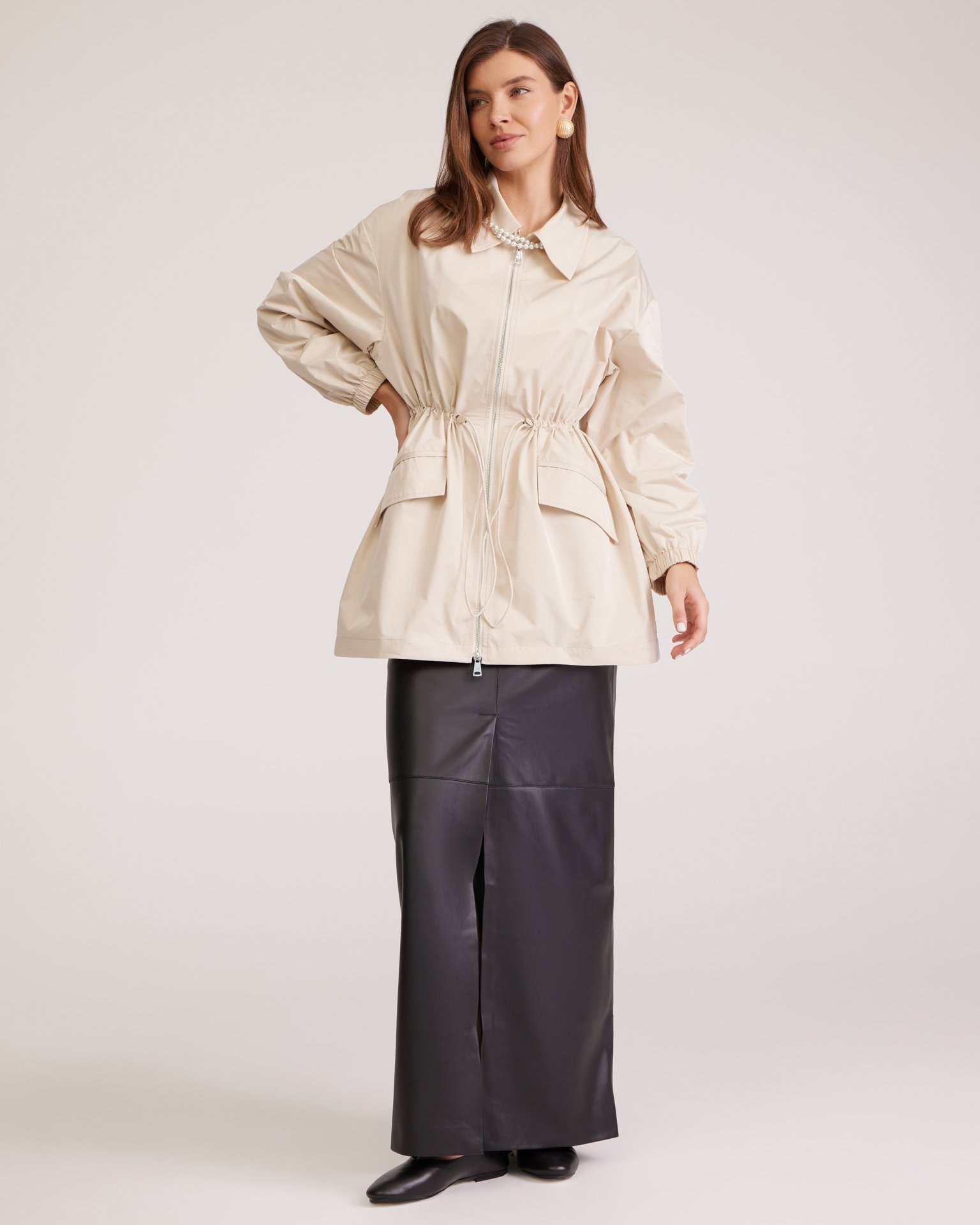 Cream trench coat, Beige