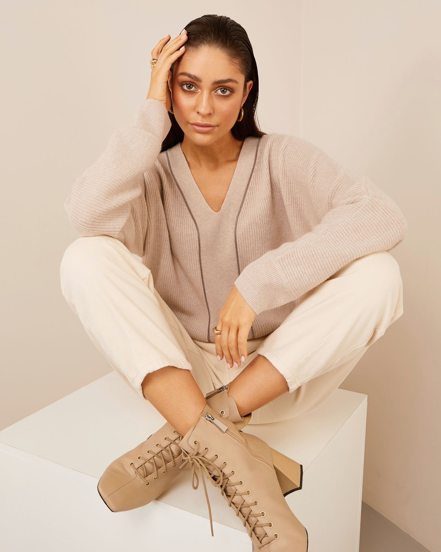 Cashmere Sweater, Beige