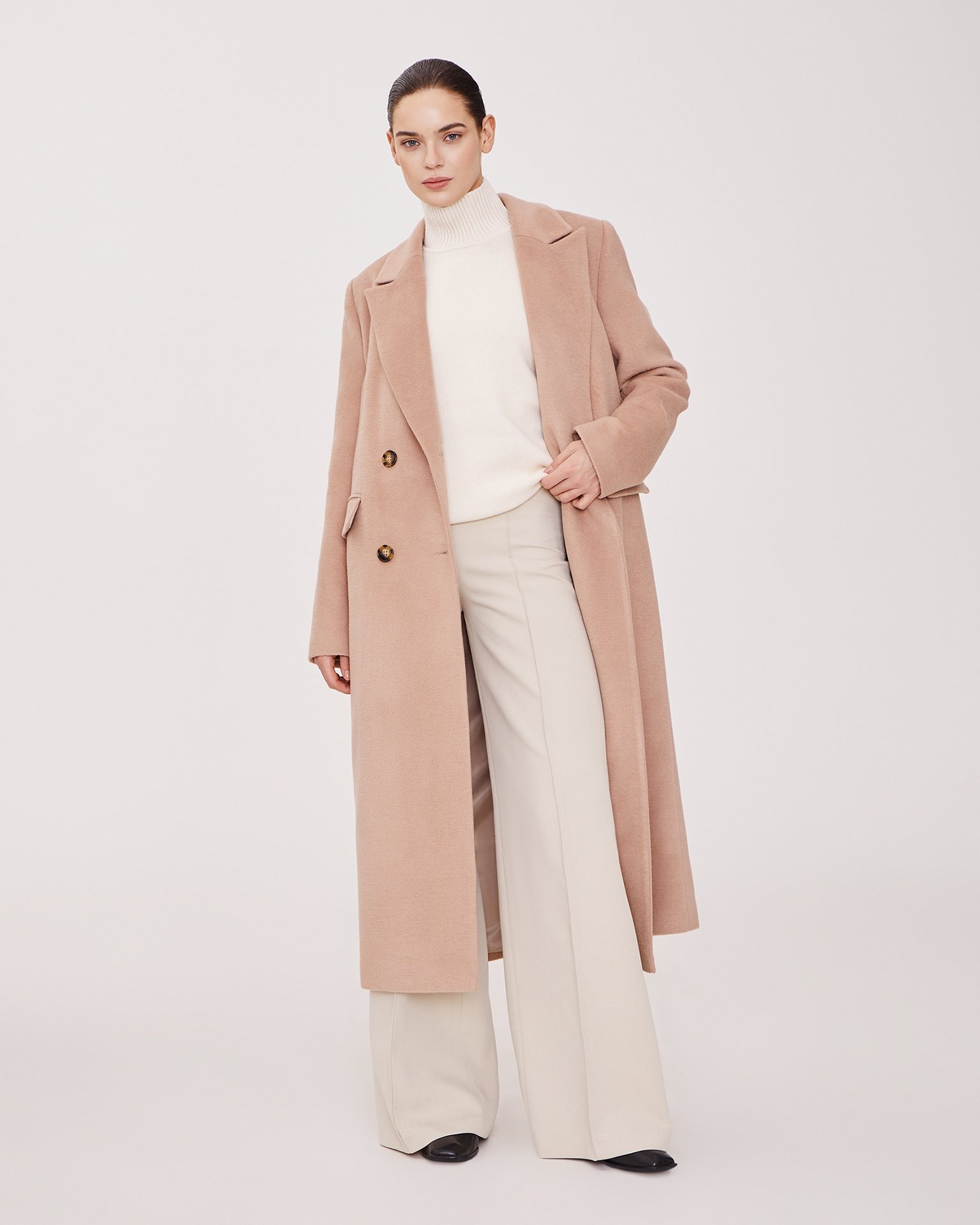 Blended Wool Coat, Beige — photo 2