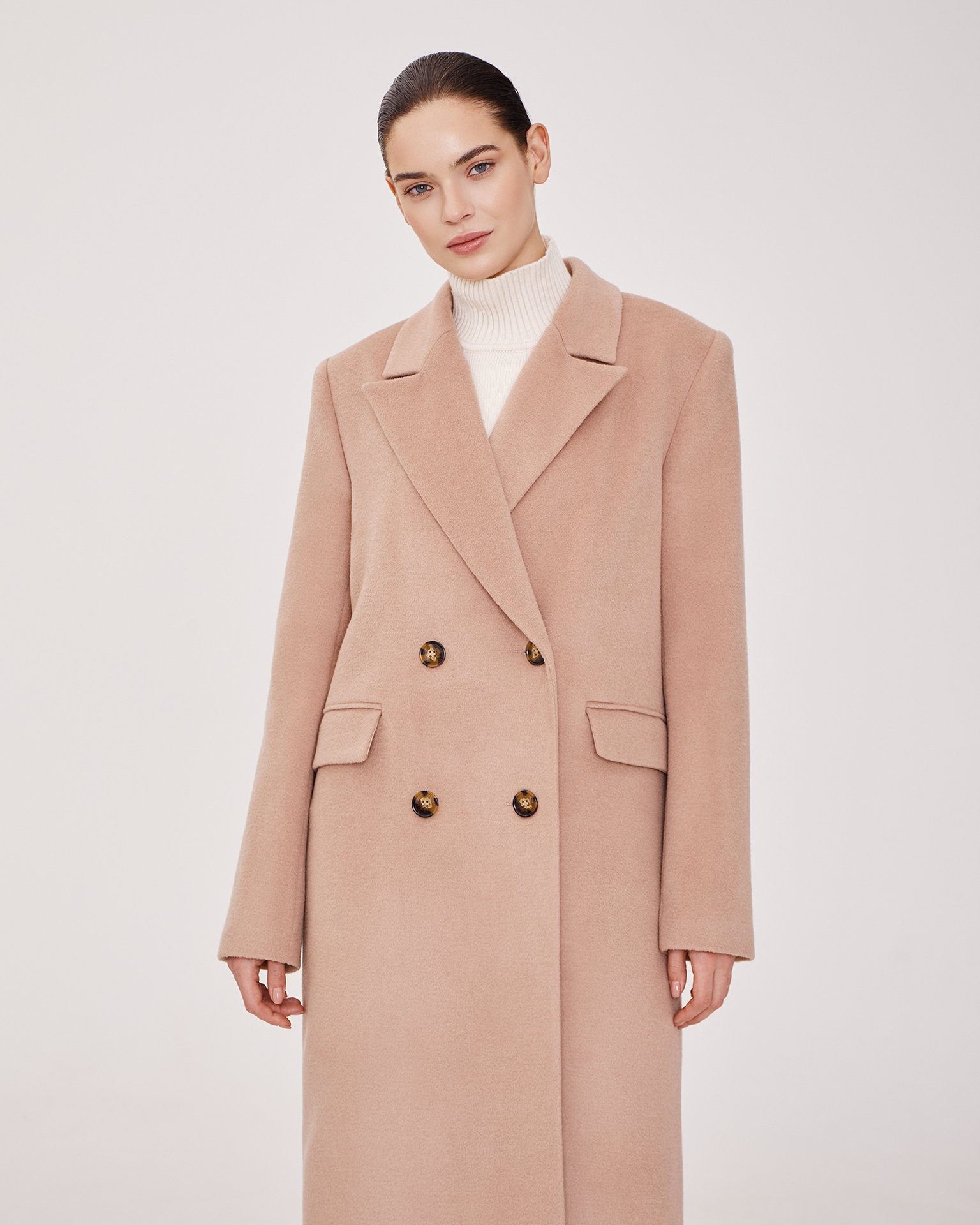 Blended Wool Coat, Beige — photo 4
