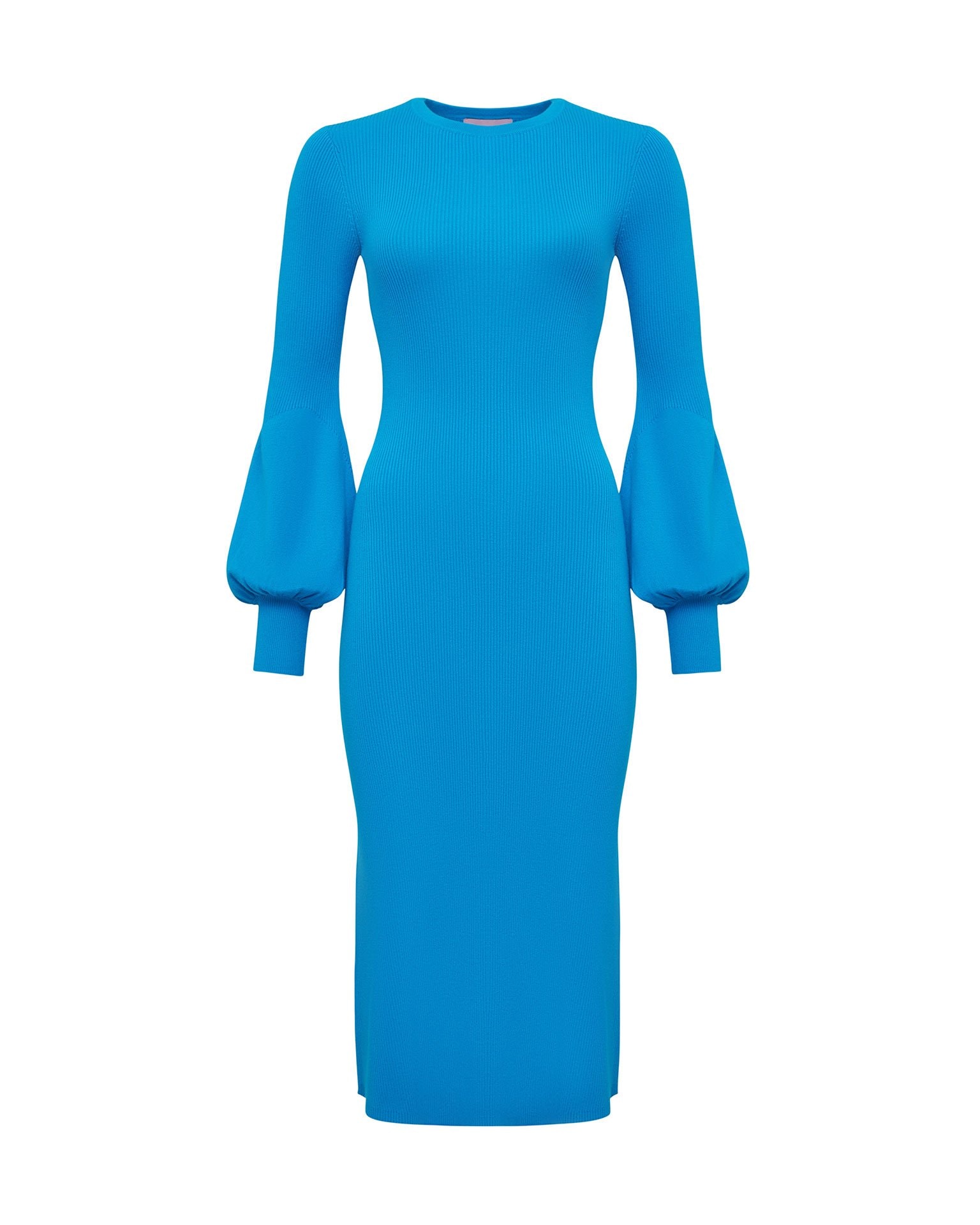 Fitted midi dress in turquoise, Turquoise.