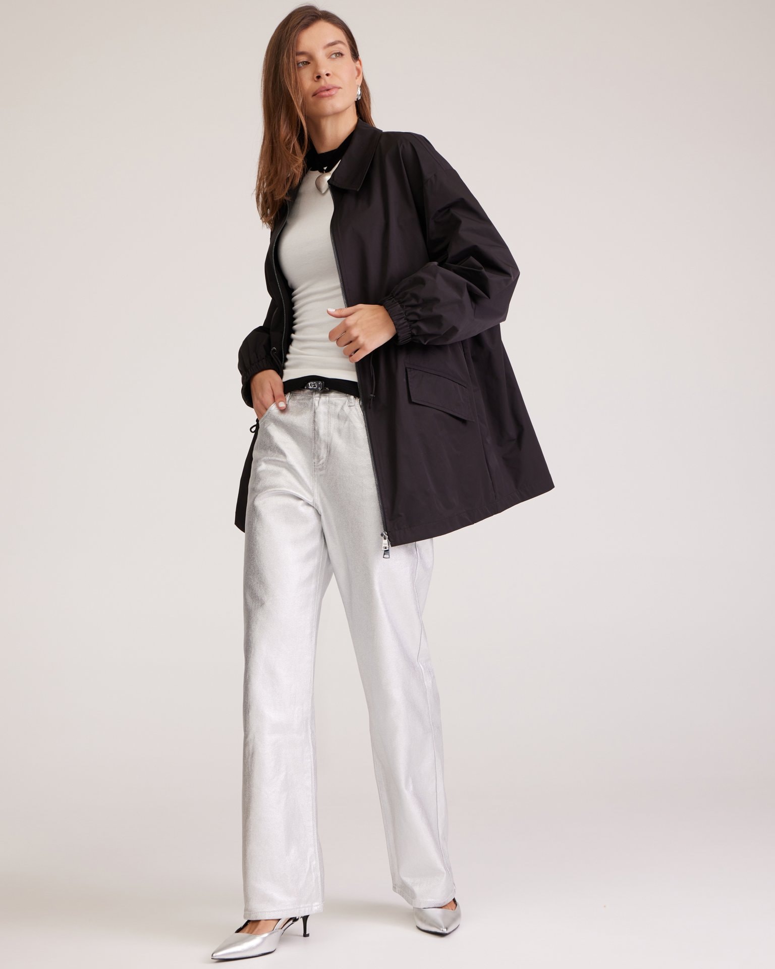 Trench coat in black, Black — photo 5