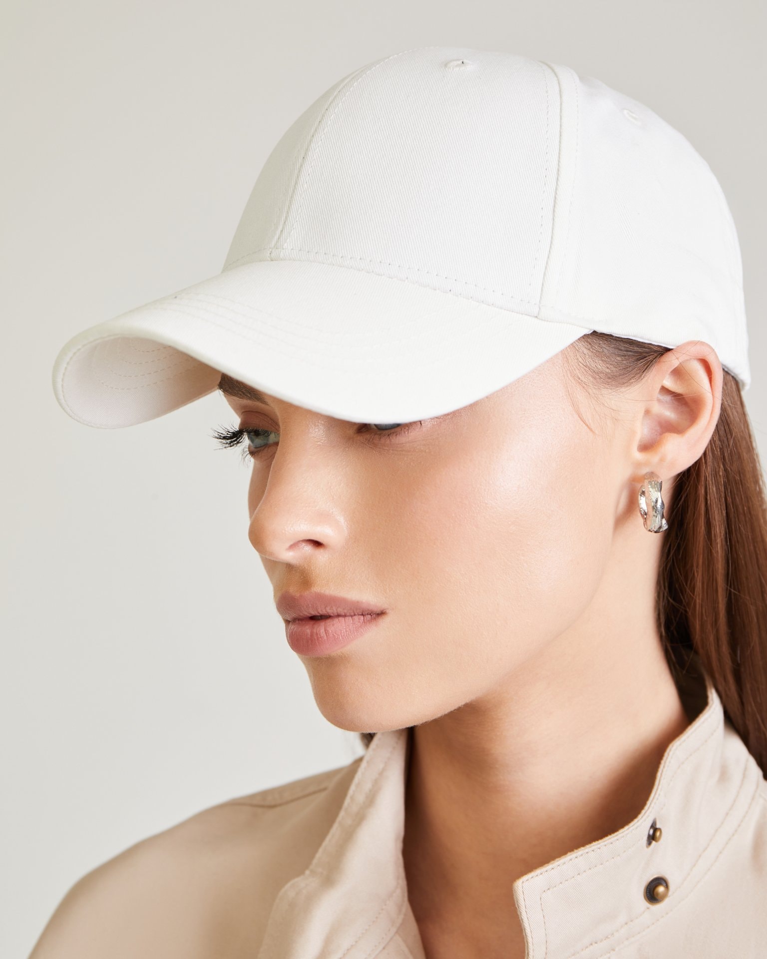 White baseball cap, White — photo 3