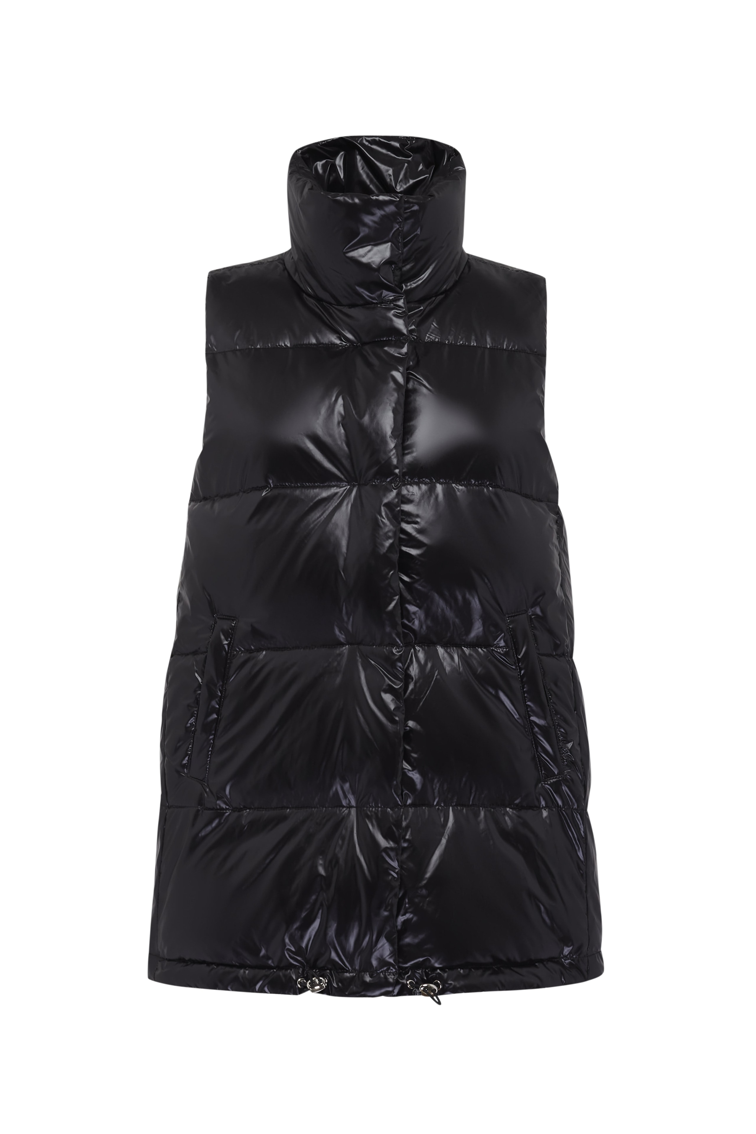 Down and feather gilet in black, Black — photo 6
