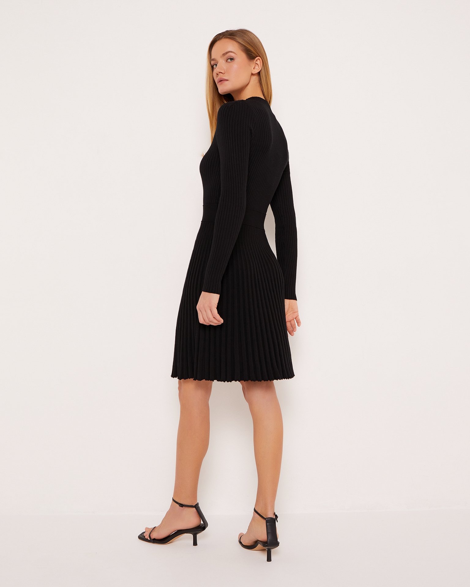 Pleated dress, Black — photo 3