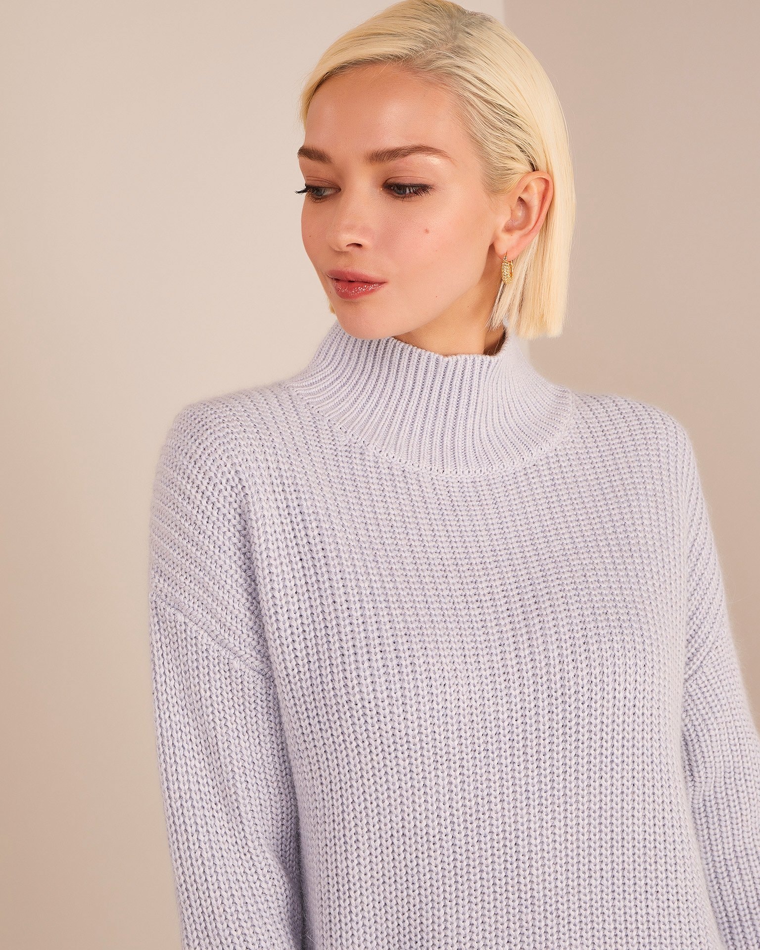 Blue knitted dress, Blue — photo 4