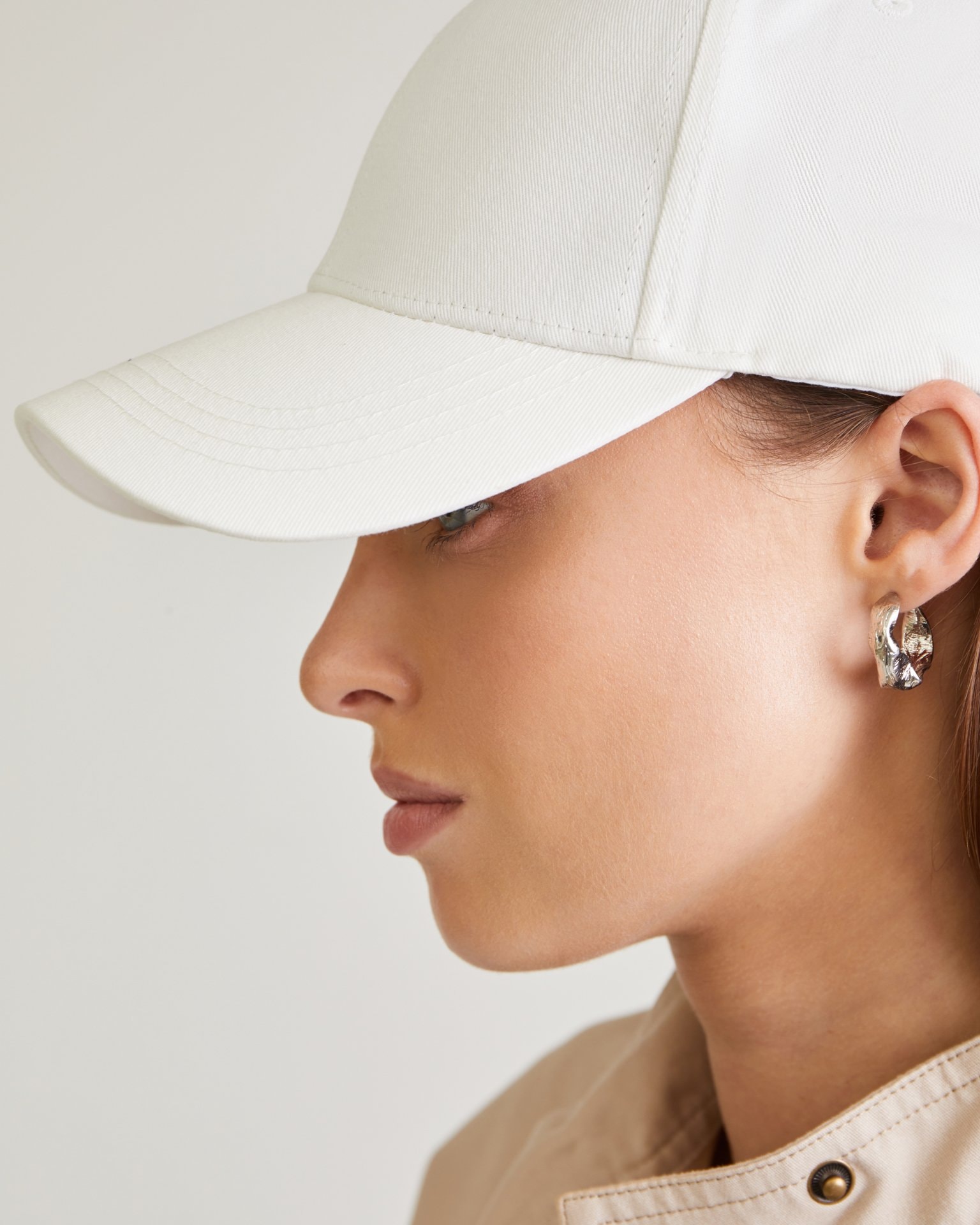 White baseball cap, White