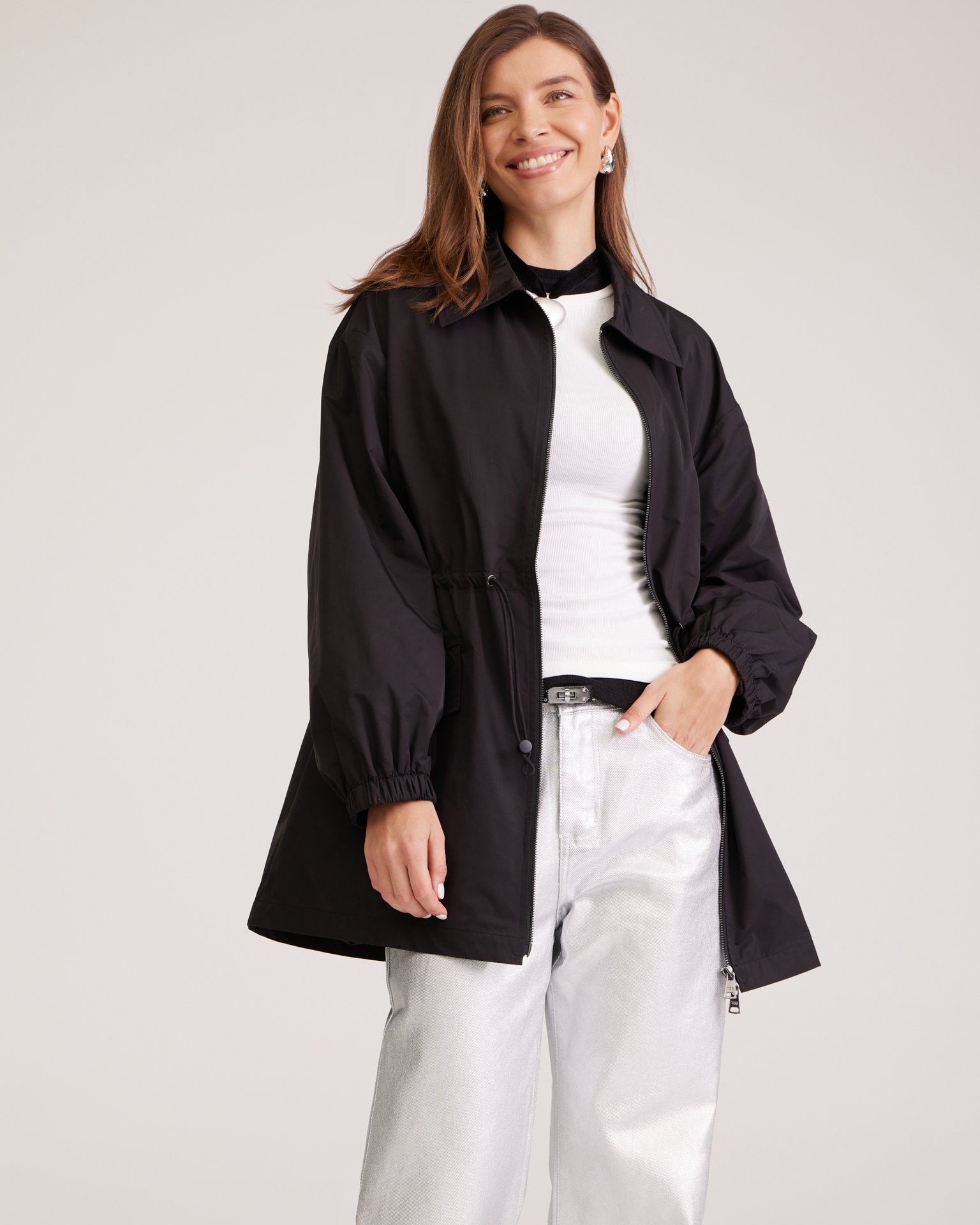 Trench coat in black, Black — photo 7